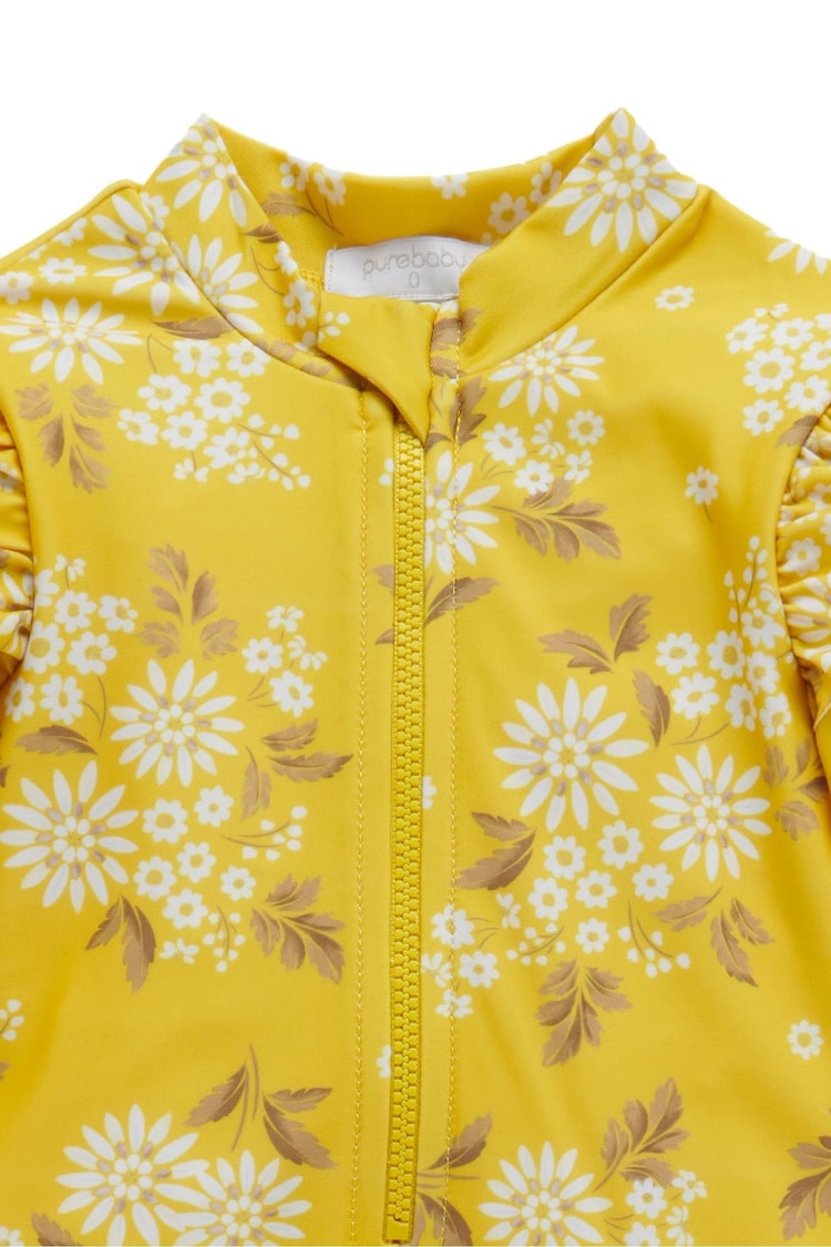 Purebaby Yellow Printed Longsleeve Rashie Swimsuit - Image 2 of 4