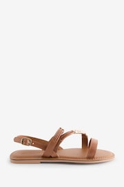 JD Williams Nude Hardware Gladiator Sandals in Extra Wide Fit - Image 1 of 1