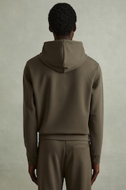 Reiss Sage Green Fabien Interlock Jersey Hoodie - Image 3 of 5