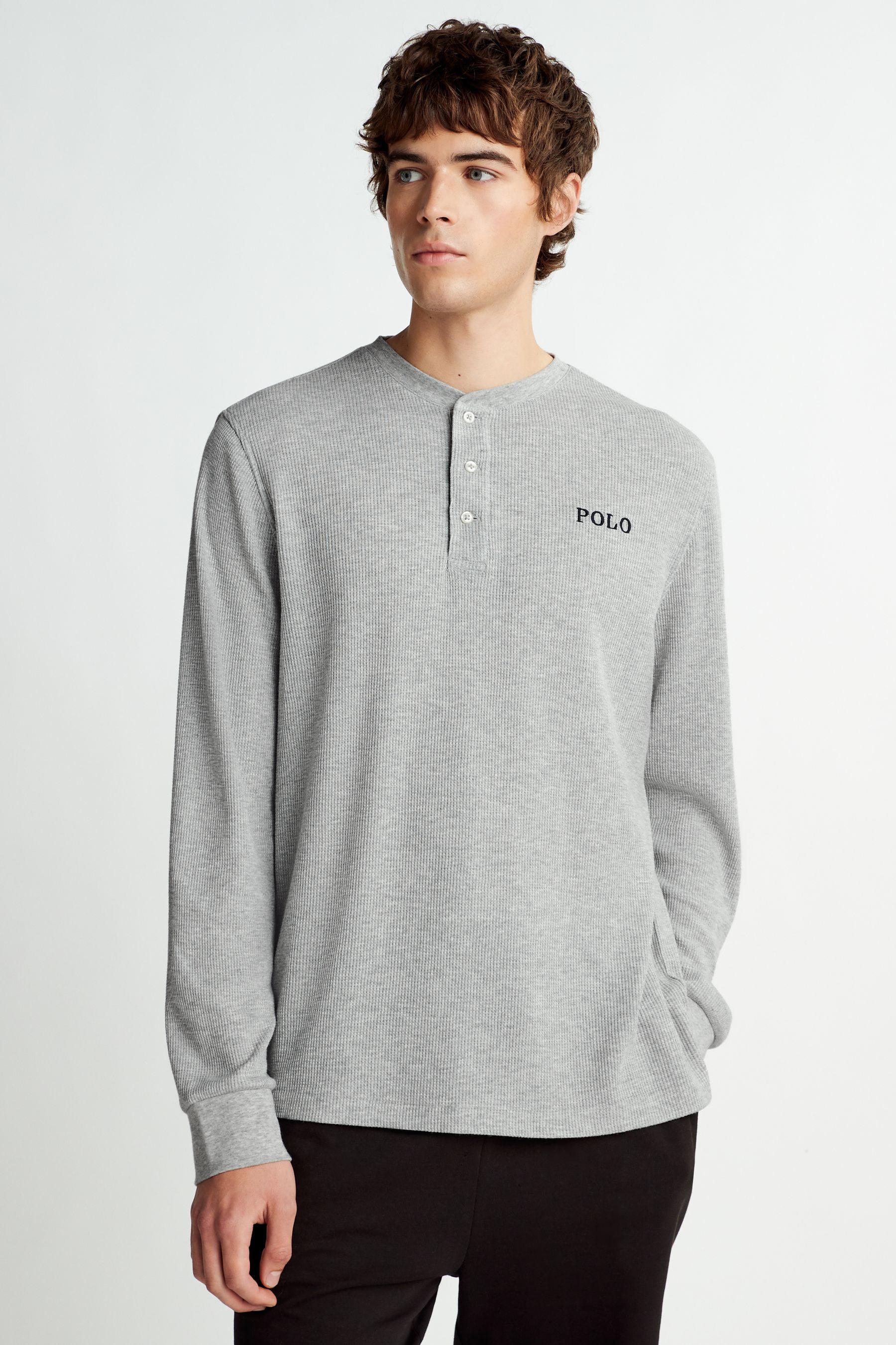 Buy Polo Ralph Lauren Waffle Knit Button Up Long Sleeve Top from the Next UK online shop