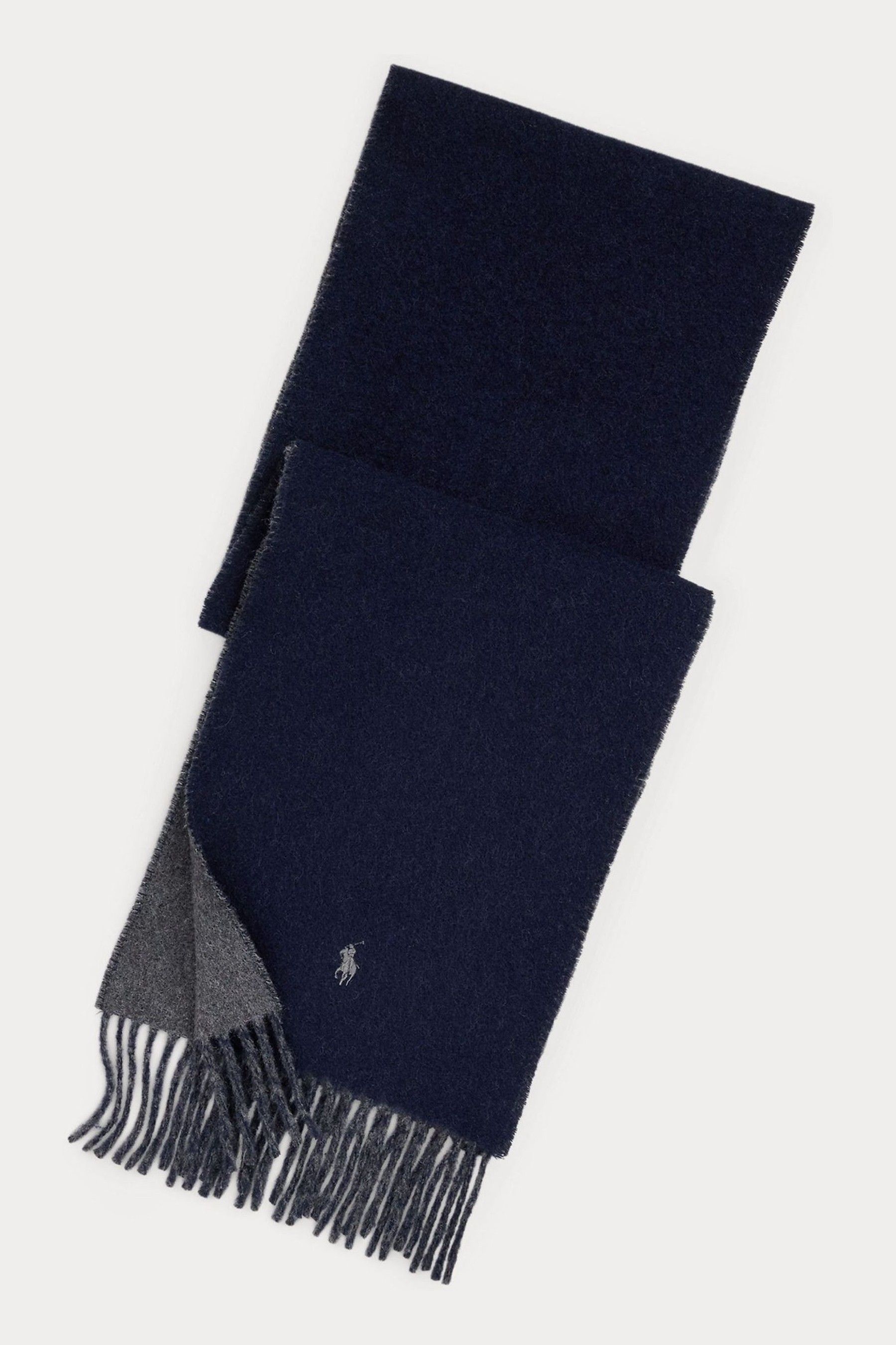 Buy Polo Ralph Lauren Blue Virgin Wool Blend Classic Revrsbl Scarf from Next Gibraltar
