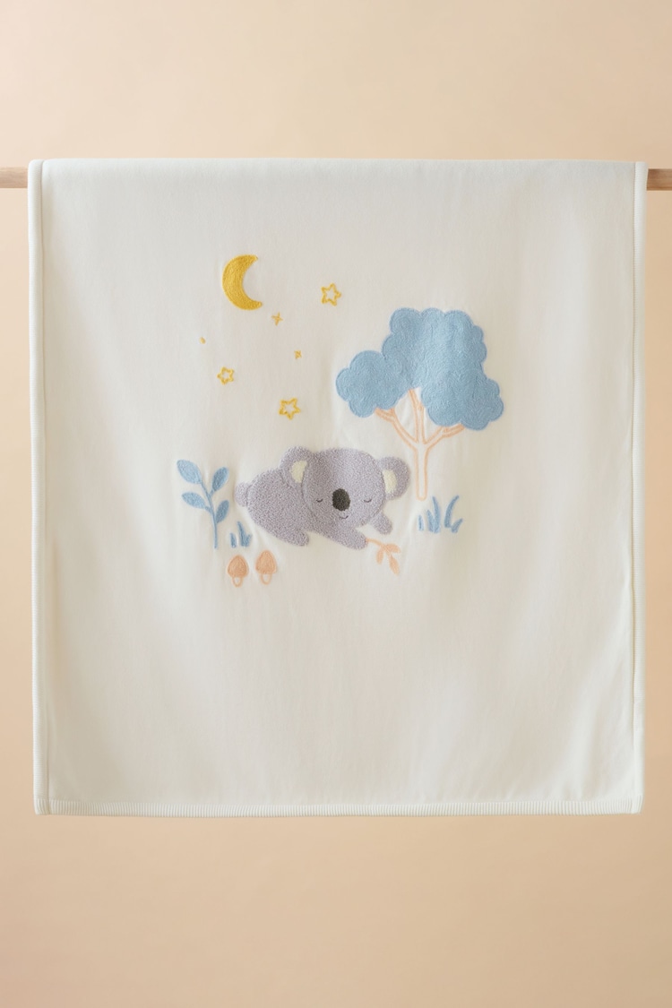 Purebaby Koala Embroidered Lined Blanket - Image 1 of 2