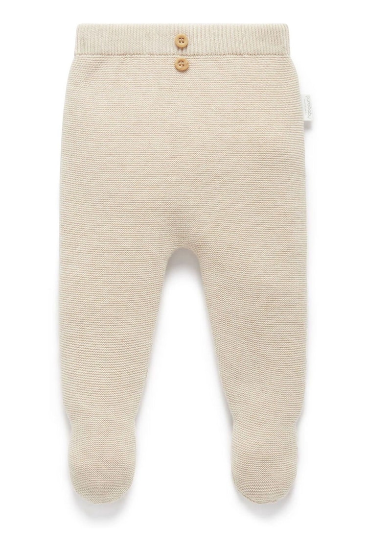 Purebaby Natural Textured Knit Footed Leggings - Image 2 of 5