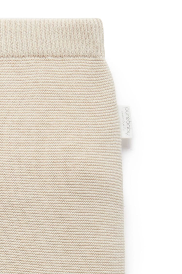 Purebaby Natural Textured Knit Footed Leggings - Image 5 of 5