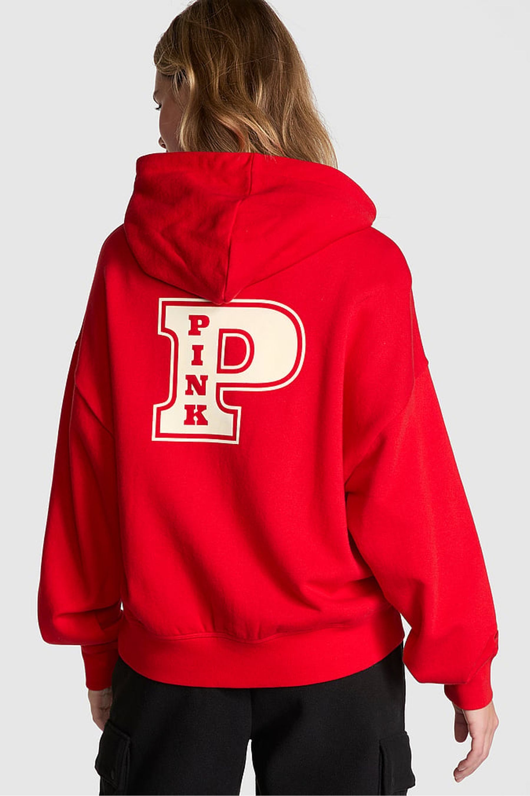 Buy Victoria s Secret PINK Vermillion Red Zip Up Fleece Hoodie from the Next UK online shop