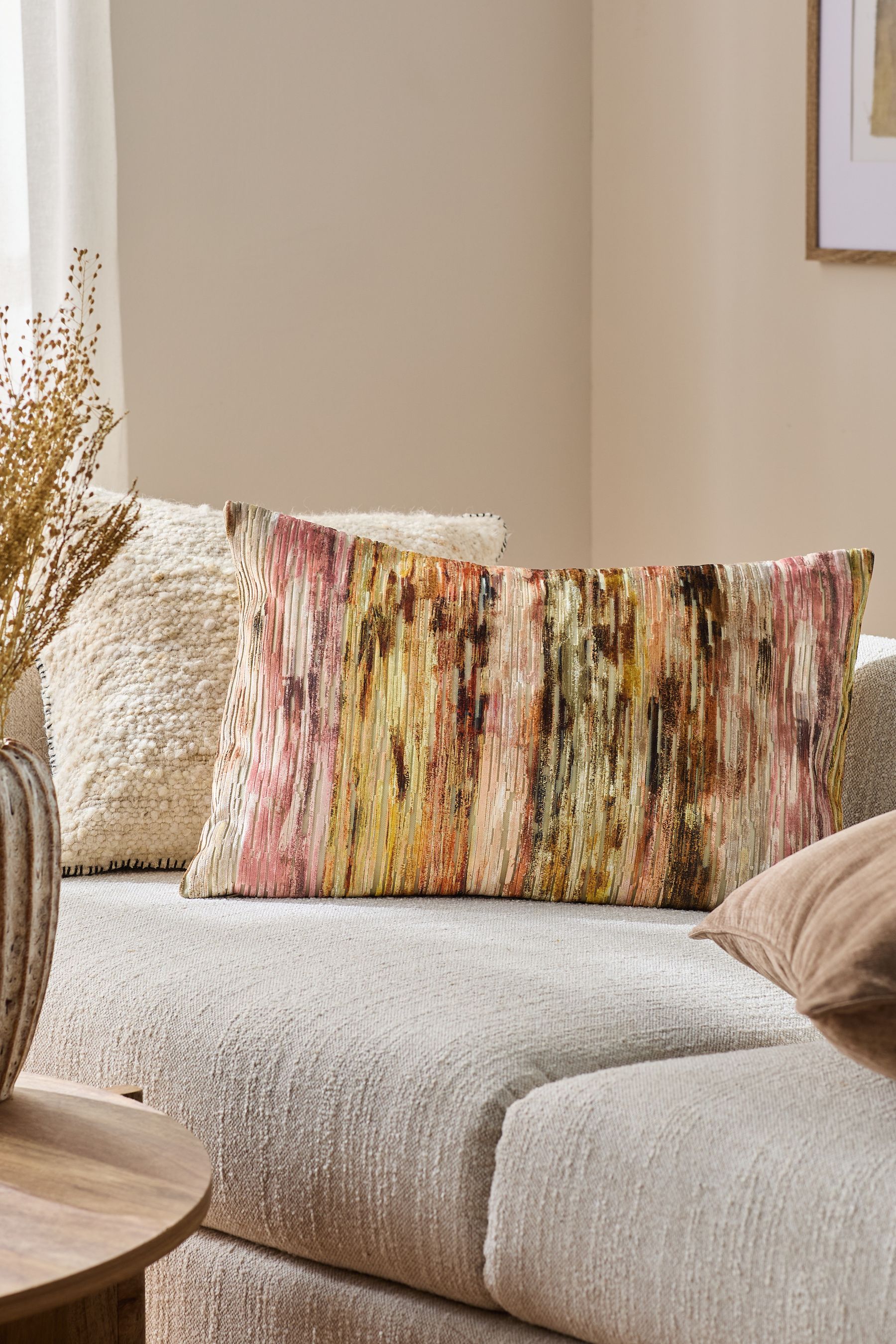 Peach and grey cushions shop