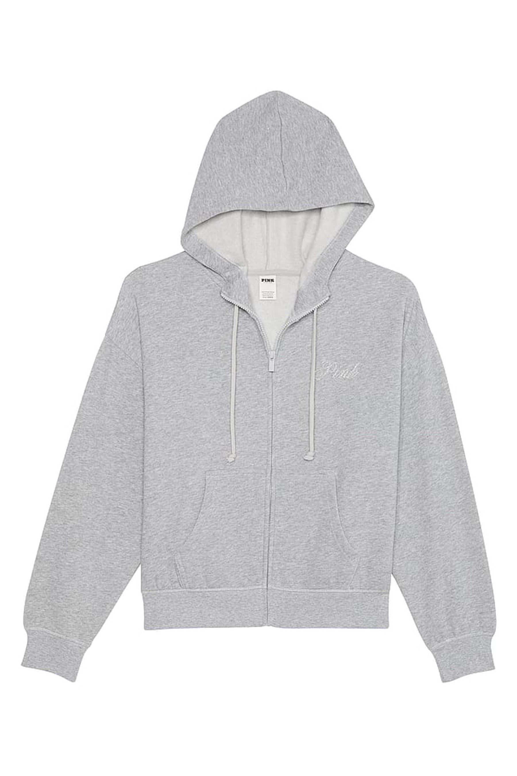 Buy Victoria s Secret PINK Medium Heather Grey Diamante Fleece Hoodie from the Next UK online shop