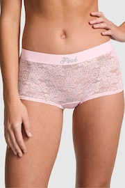 Victoria's Secret PINK Pink Tulip Diamante Short Floral Lace Knickers - Image 1 of 3