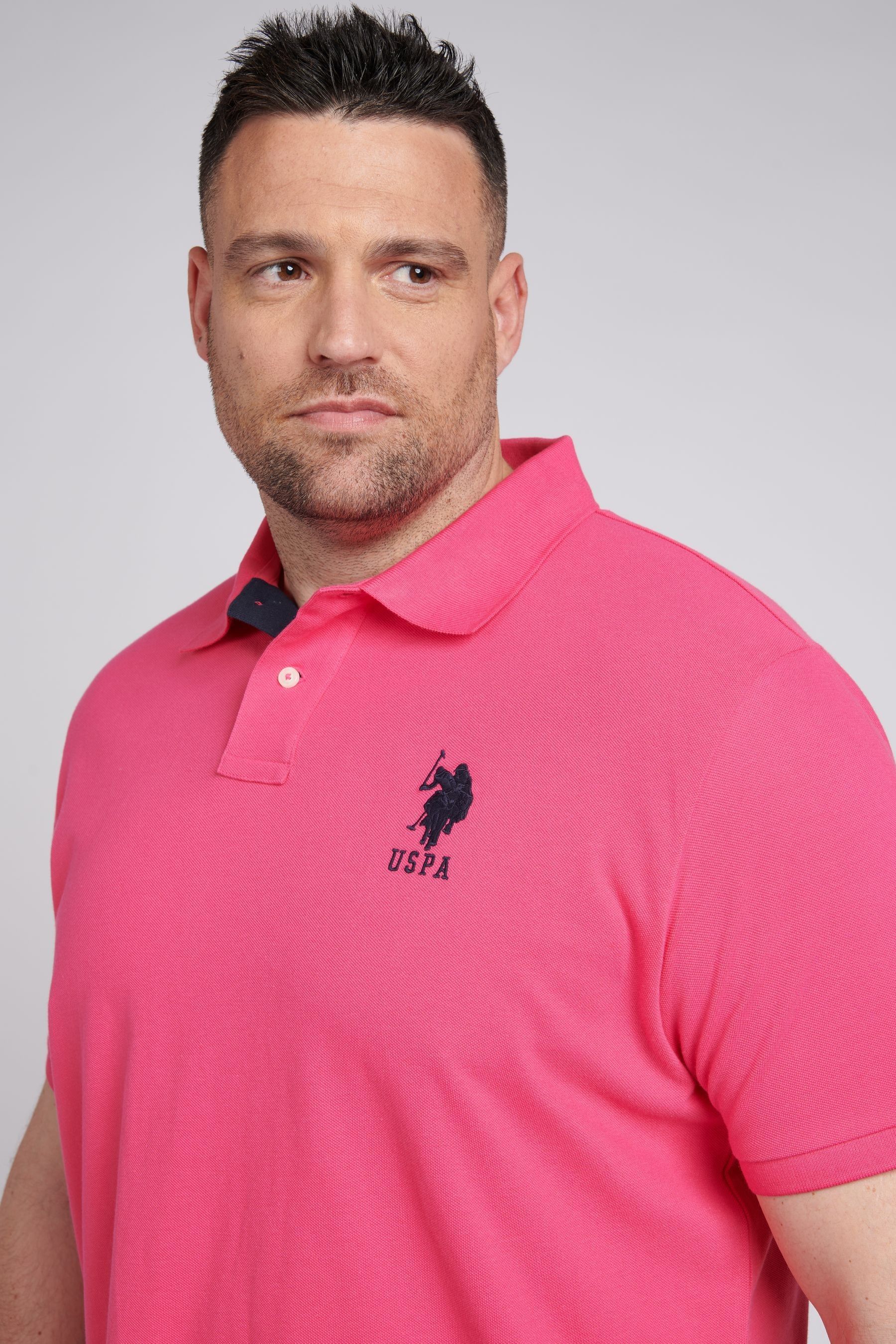 Buy U.S. Polo Assn. Pink Mens Big Tall Player 3 Pique Polo Shirt from the Next UK online shop