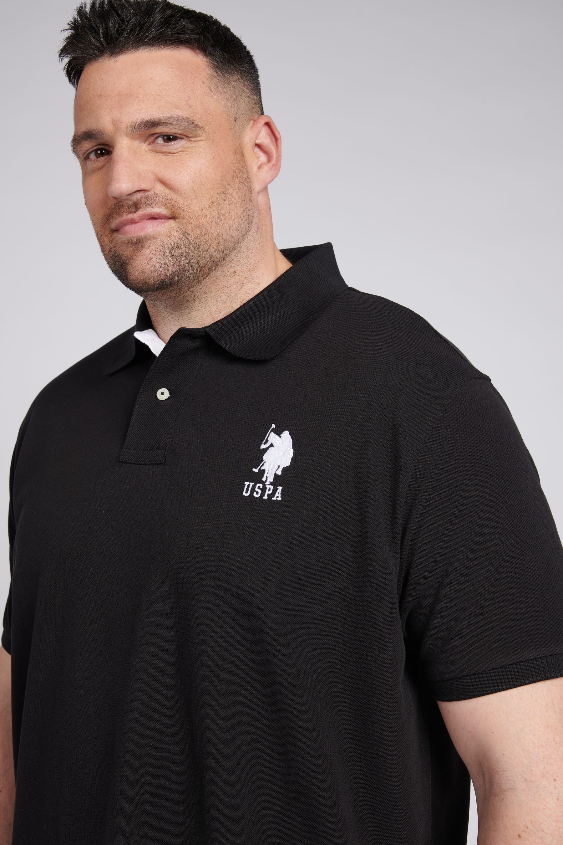 U.S. Polo Assn. Black Big Tall Mens Player 3 Pique Polo Shirt