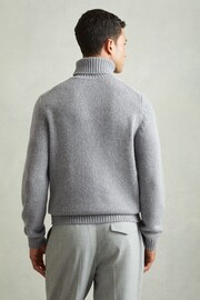 Reiss Grey Denvar Wool Blend Fair Isle Roll-Neck Jumper - Image 4 of 6