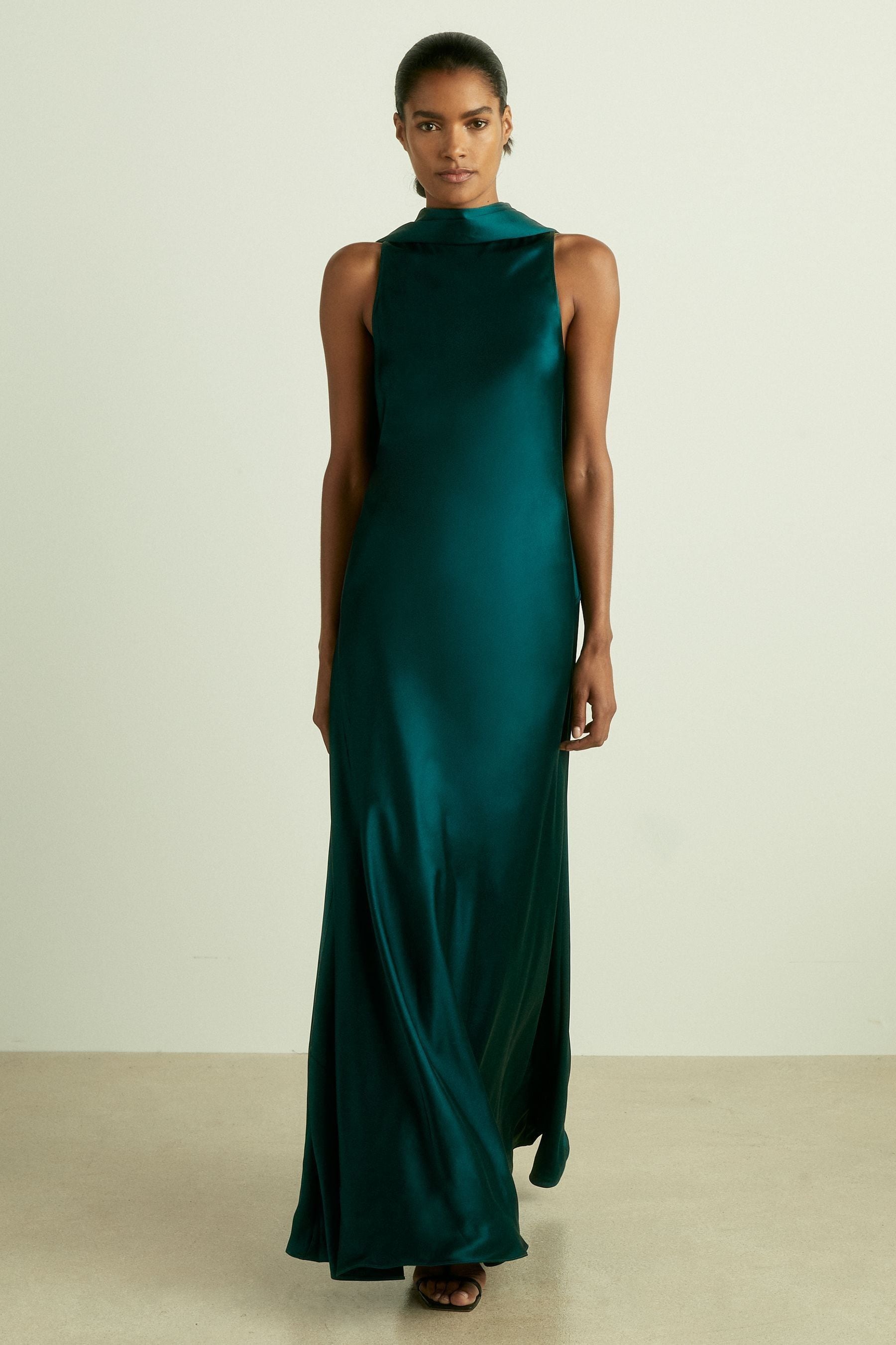 Satin cape dress top
