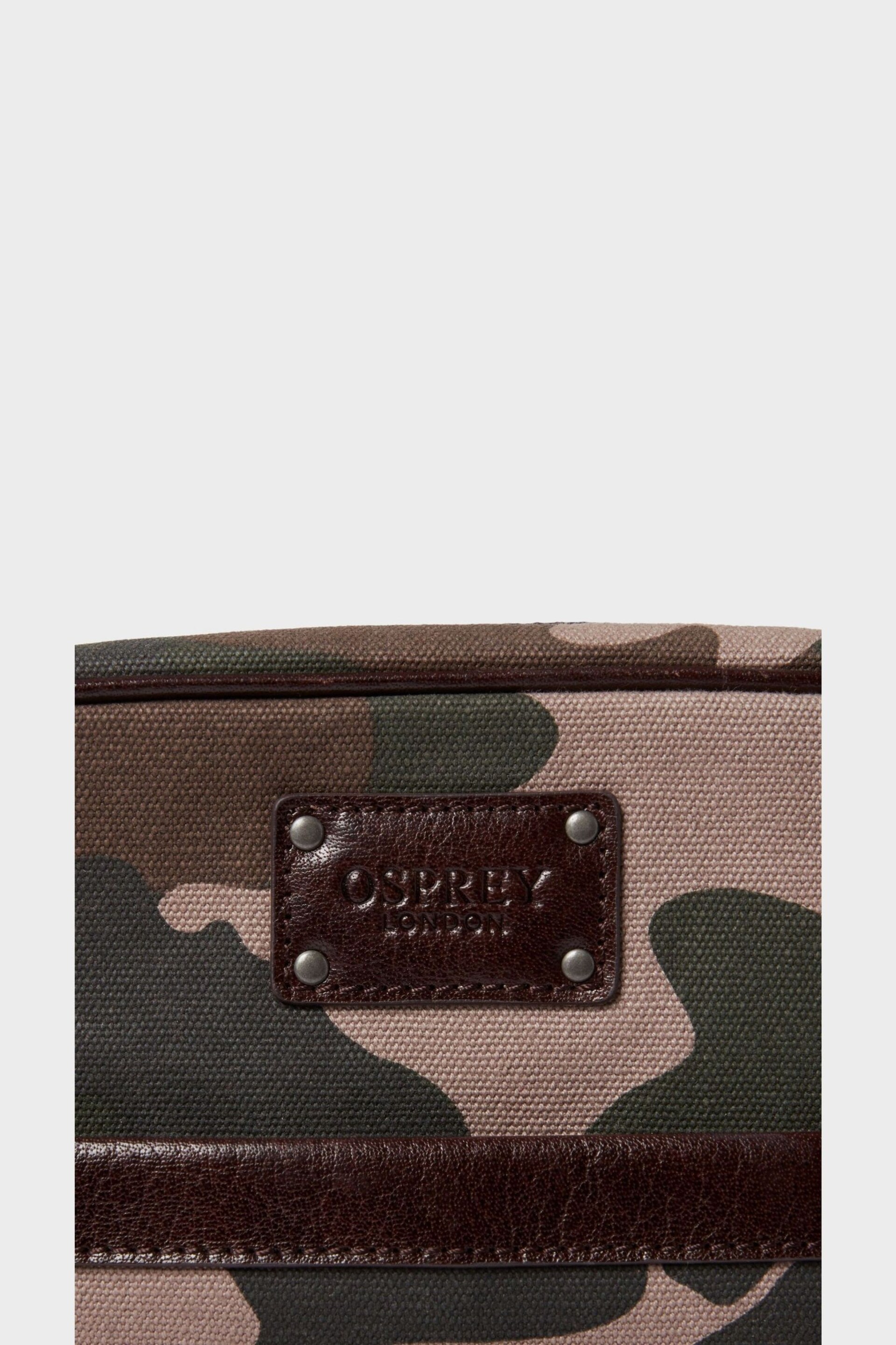 OSPREY LONDON Green The Maverick Small Canvas and Leather Messenger Bag - Image 5 of 5