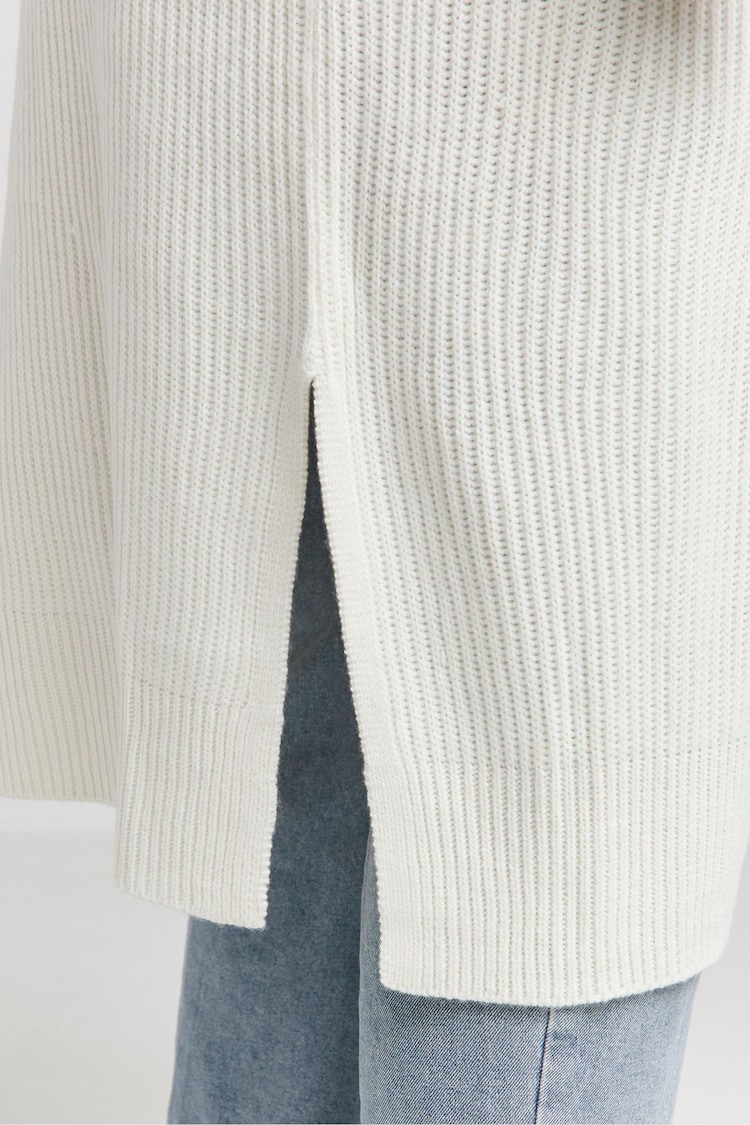 Simply Be White Fisherman Rib Cardigan - Image 4 of 4