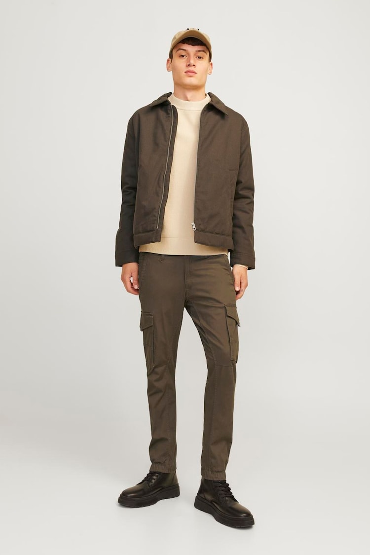 JACK & JONES Brown Slim Fit Cargo Trousers - Image 1 of 8