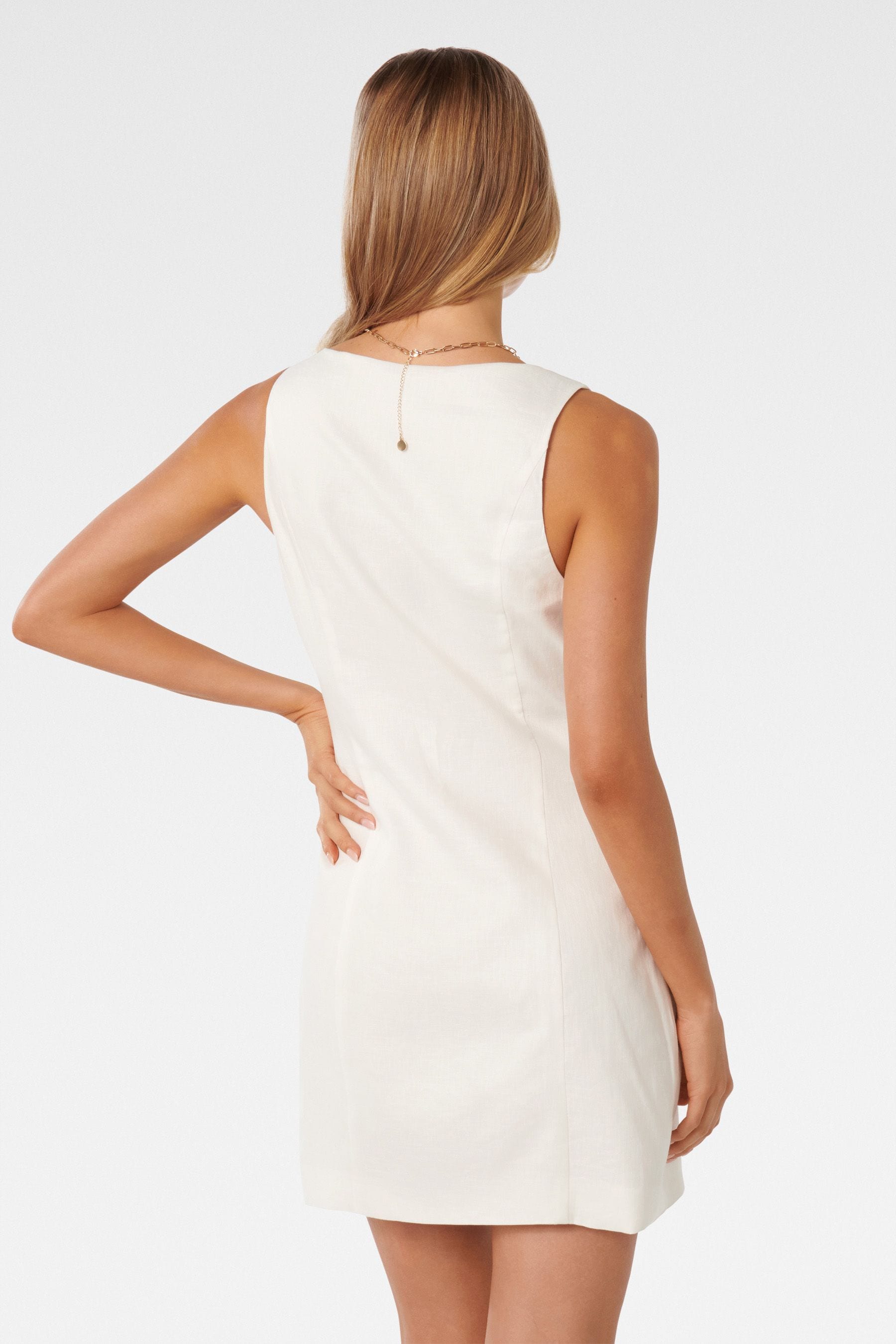 Buy Forever New White Caprice Scoop Neck Mini Dress from Next Luxembourg