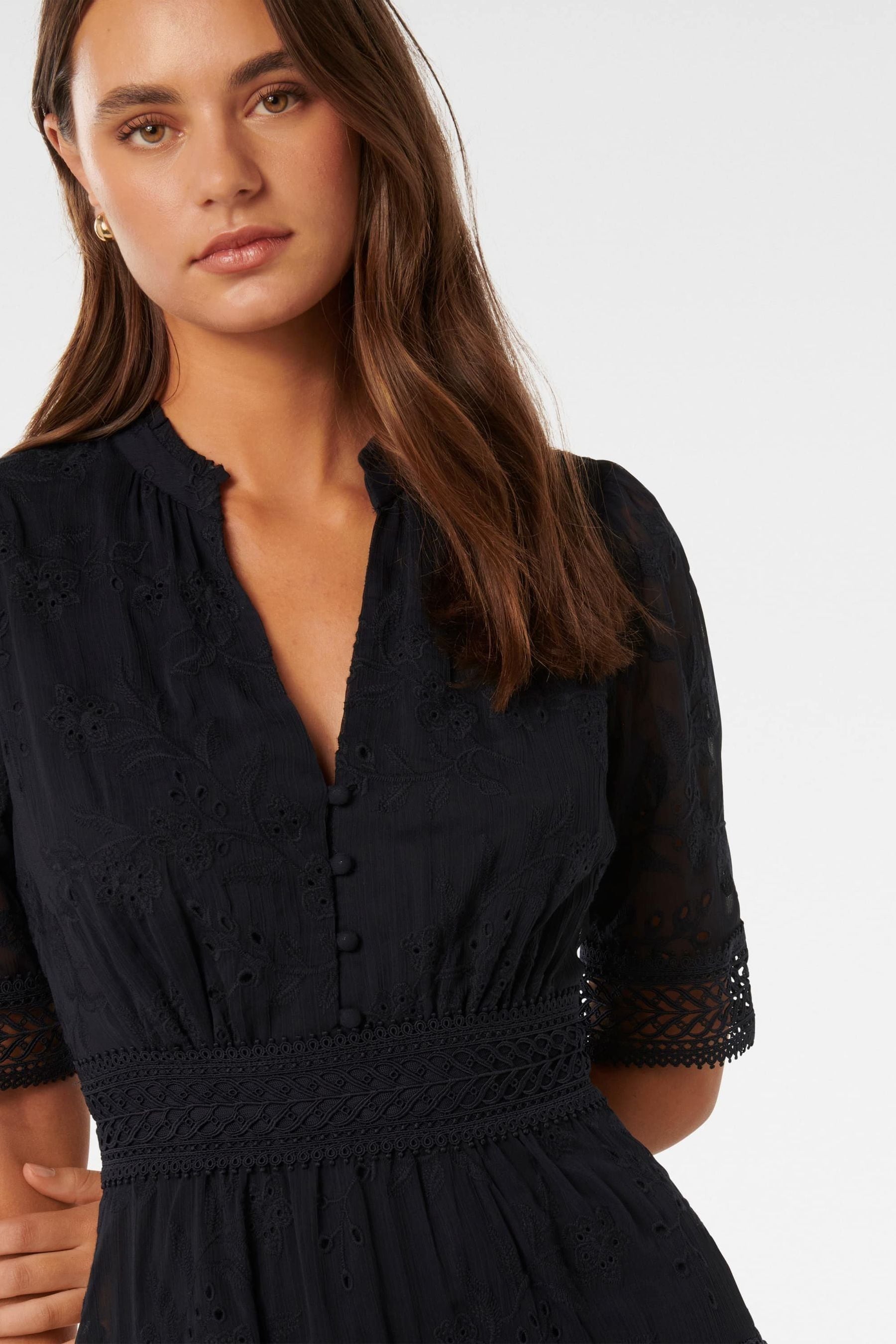 Buy Forever New Black Lillian Trim Skater Mini Dress from Next Luxembourg