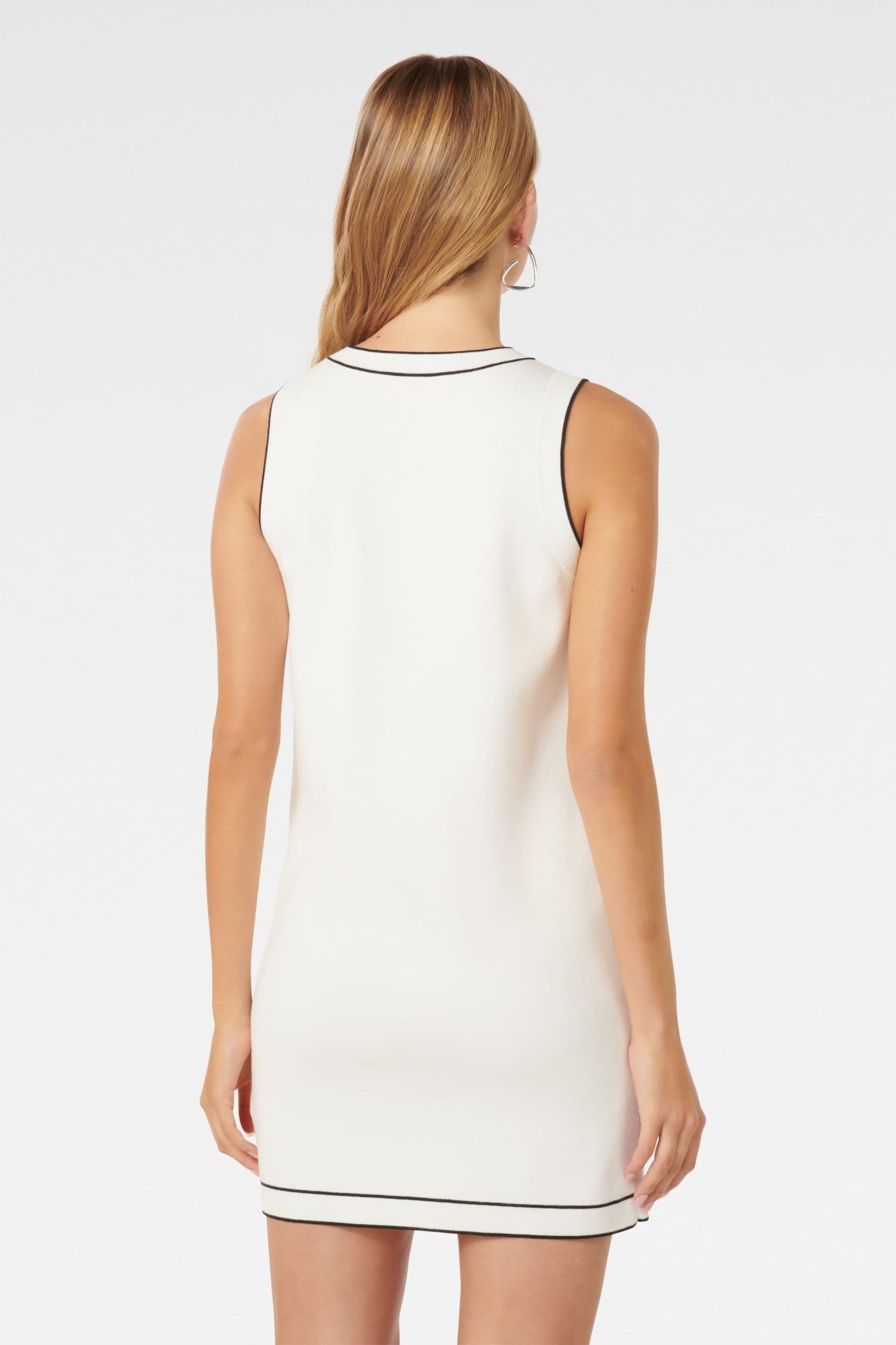 Forever New White Molly Tipped Mini Dress - Image 5 of 5