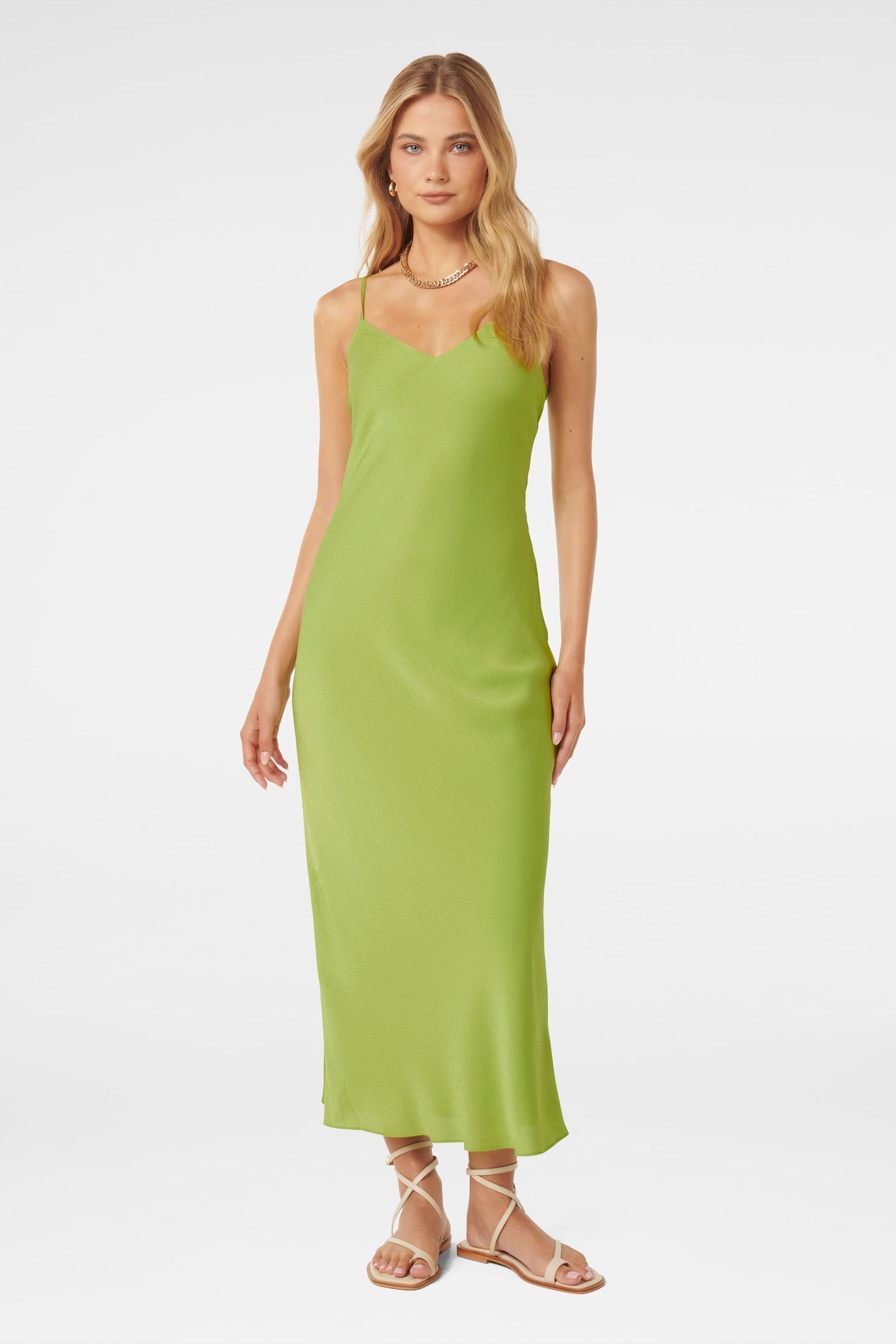 Buy Forever New Green Fern Textured Slip Dress from Next Luxembourg