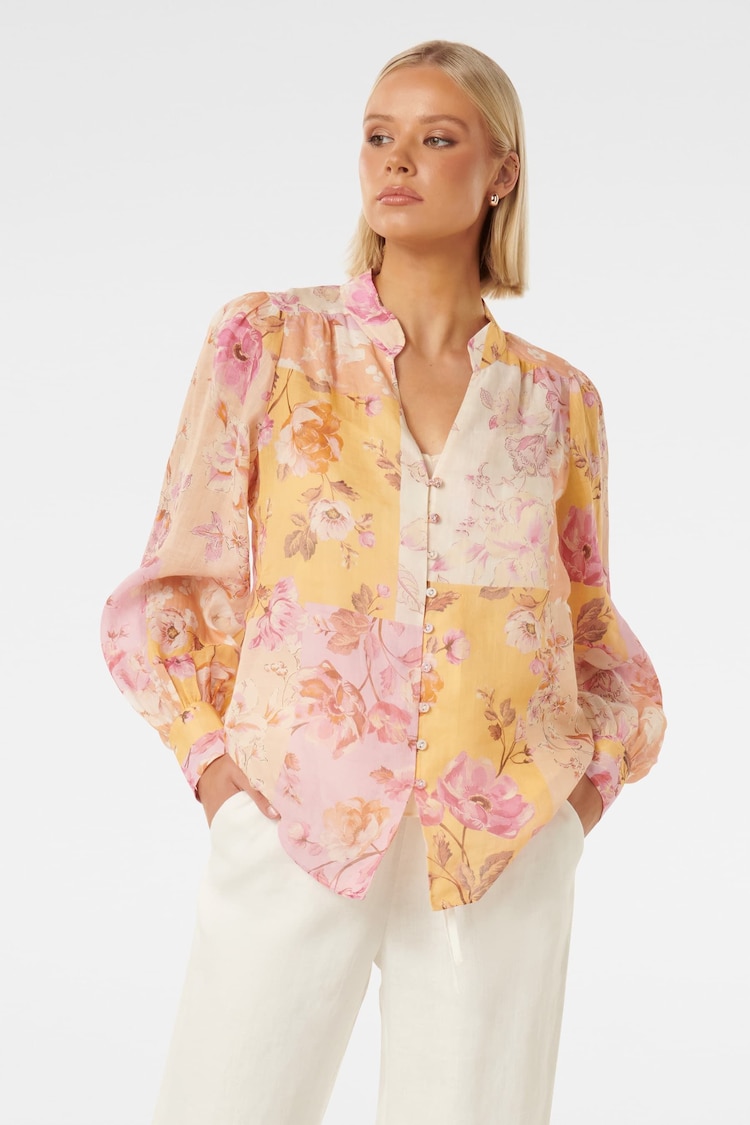 Forever New Cream Delia Yoke Detail Blouse - Image 1 of 5