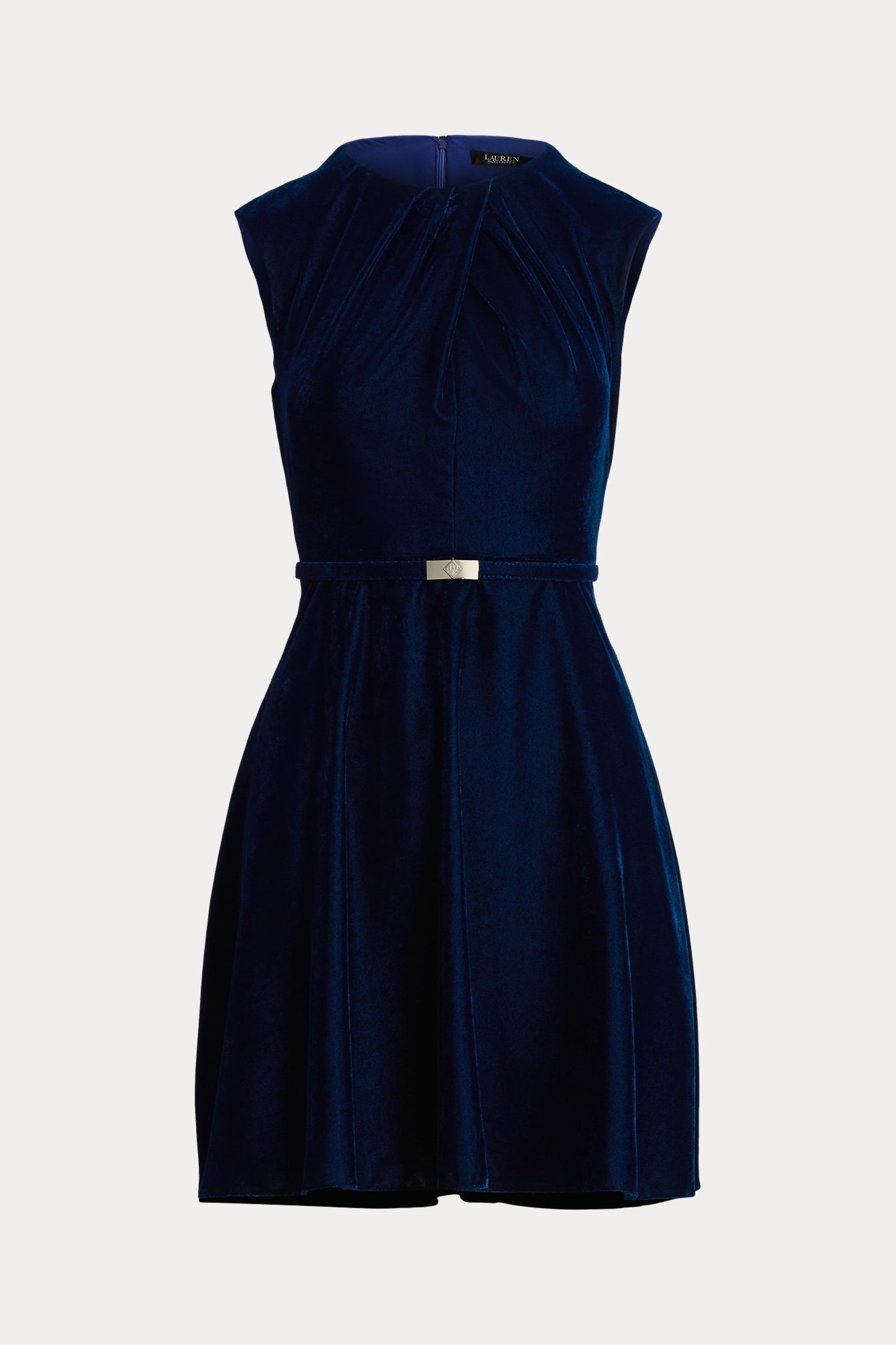 Ralph lauren blue velvet dress sales