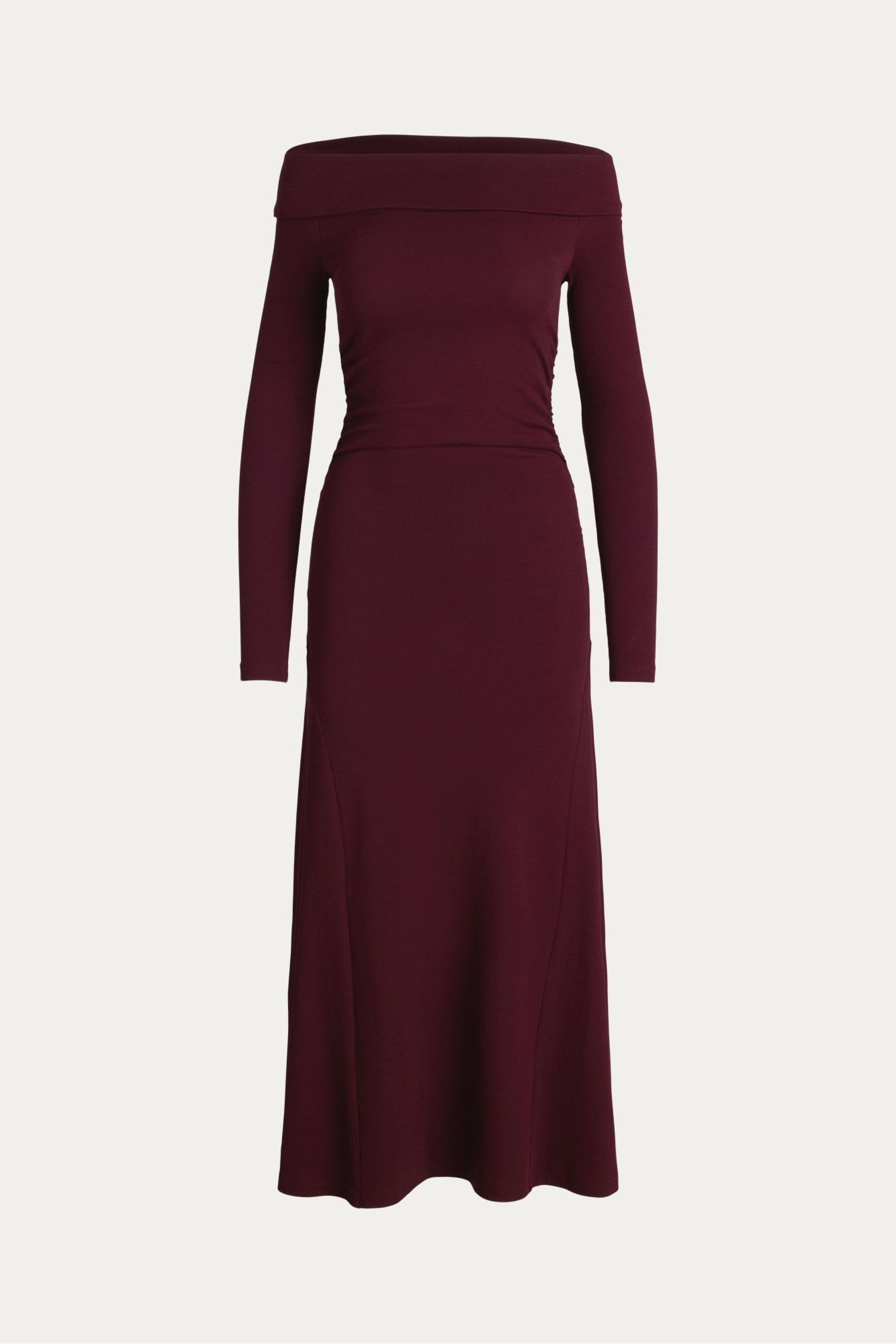 Rib knit off shoulder dress hotsell