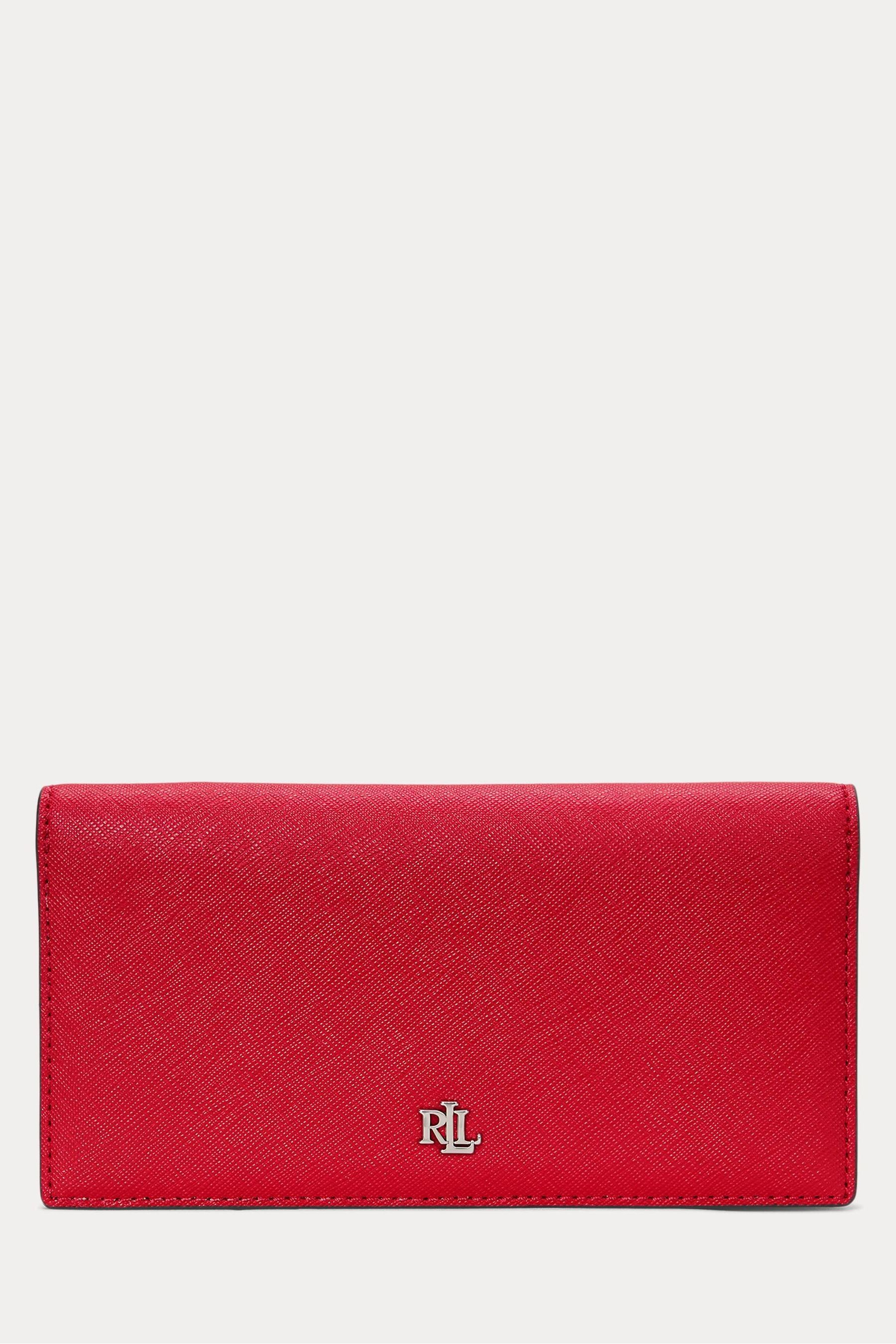 Lauren Ralph Lauren Crosshatch Leather Slim Wallet Purse