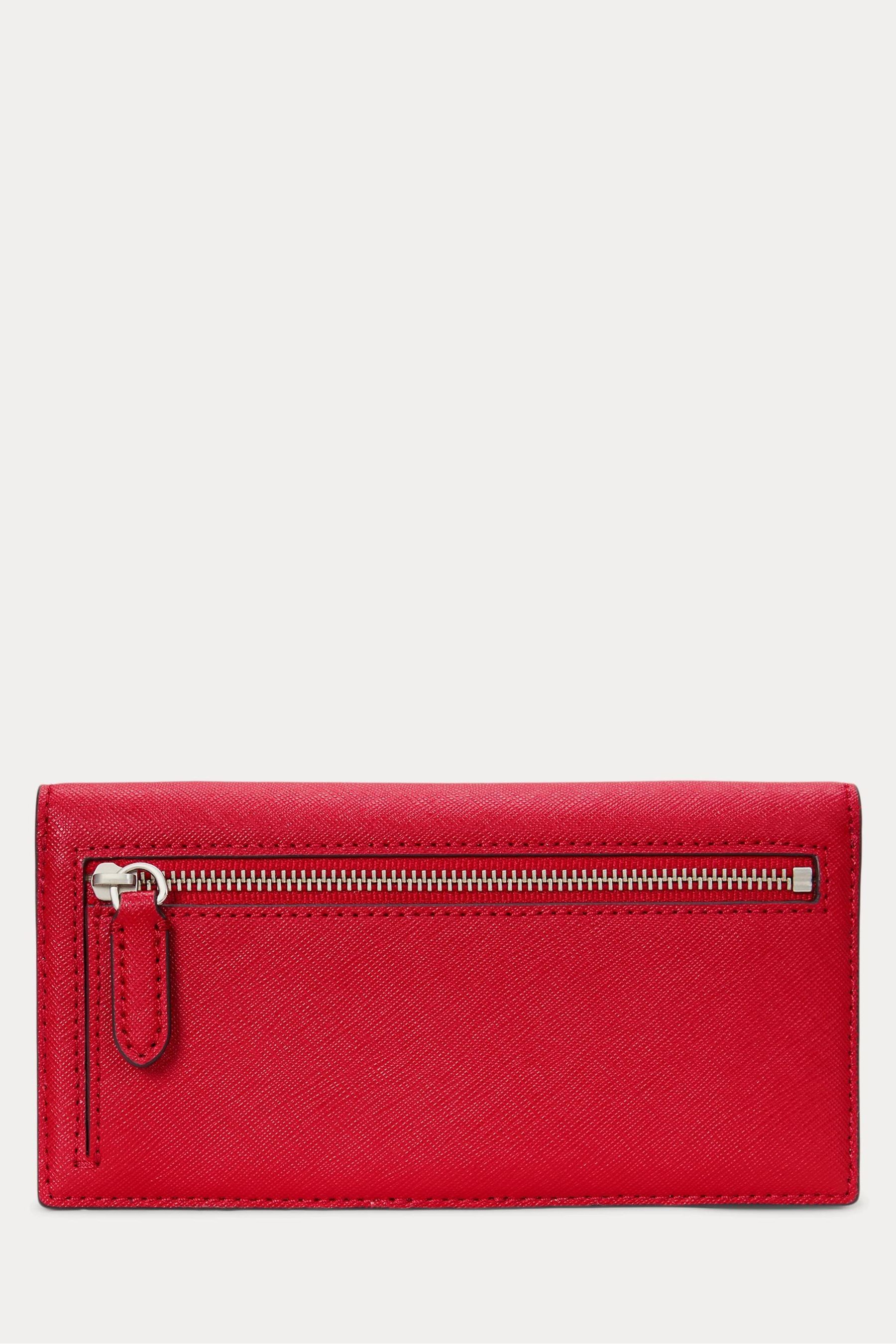 Lauren Ralph Lauren Crosshatch Leather Slim Wallet Purse