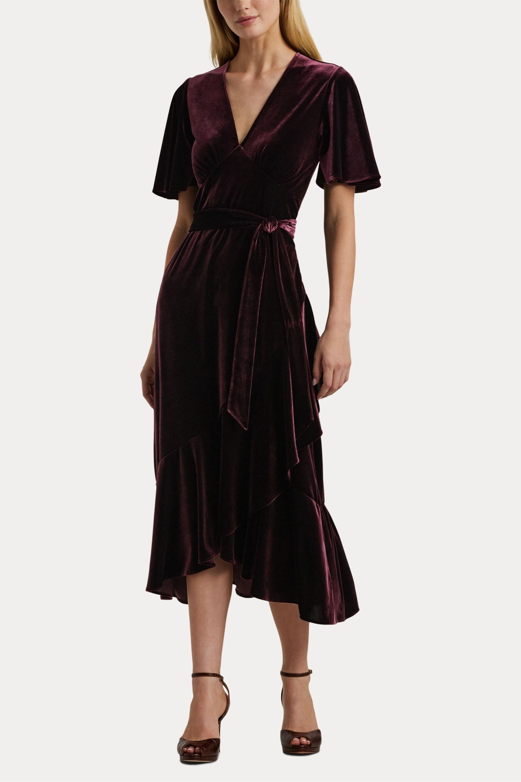 Ralph lauren velvet wrap dress new arrivals