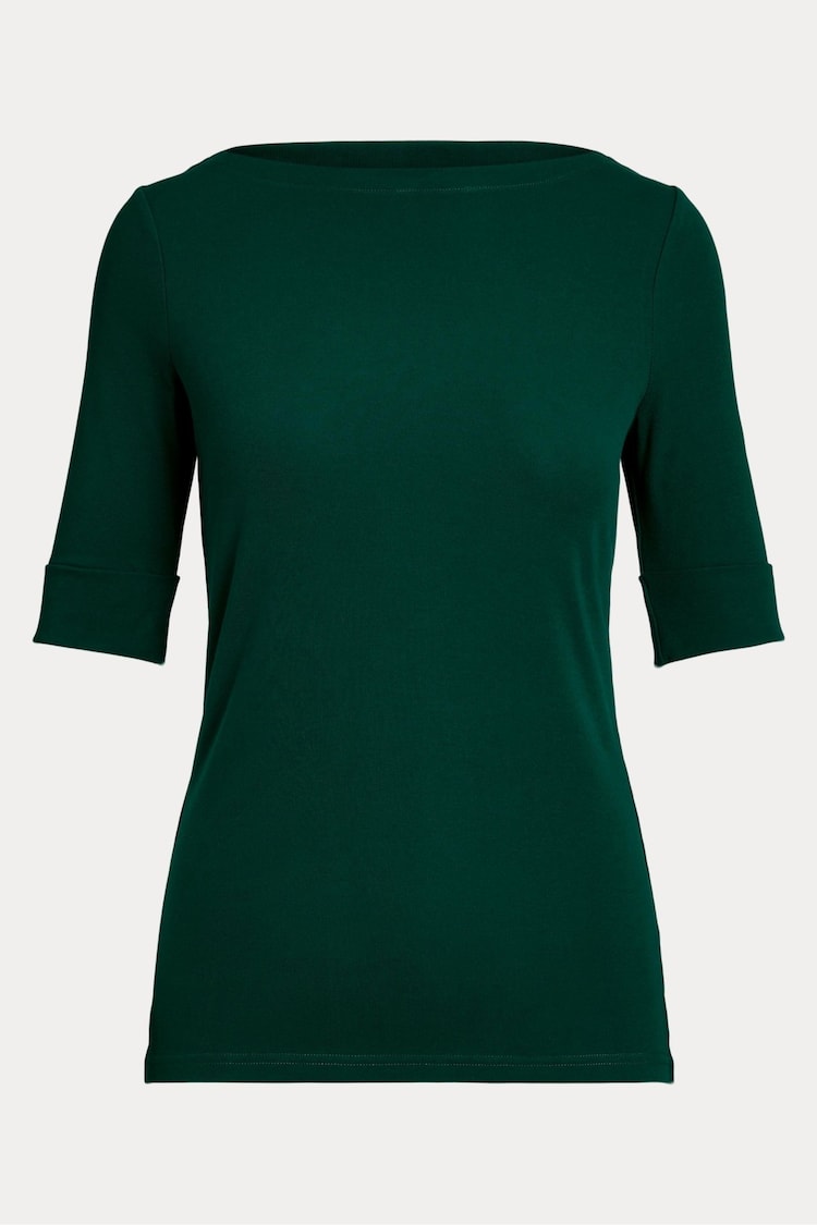 Lauren Ralph Lauren Judy Stretch Cotton Boatneck Top - Image 6 of 6