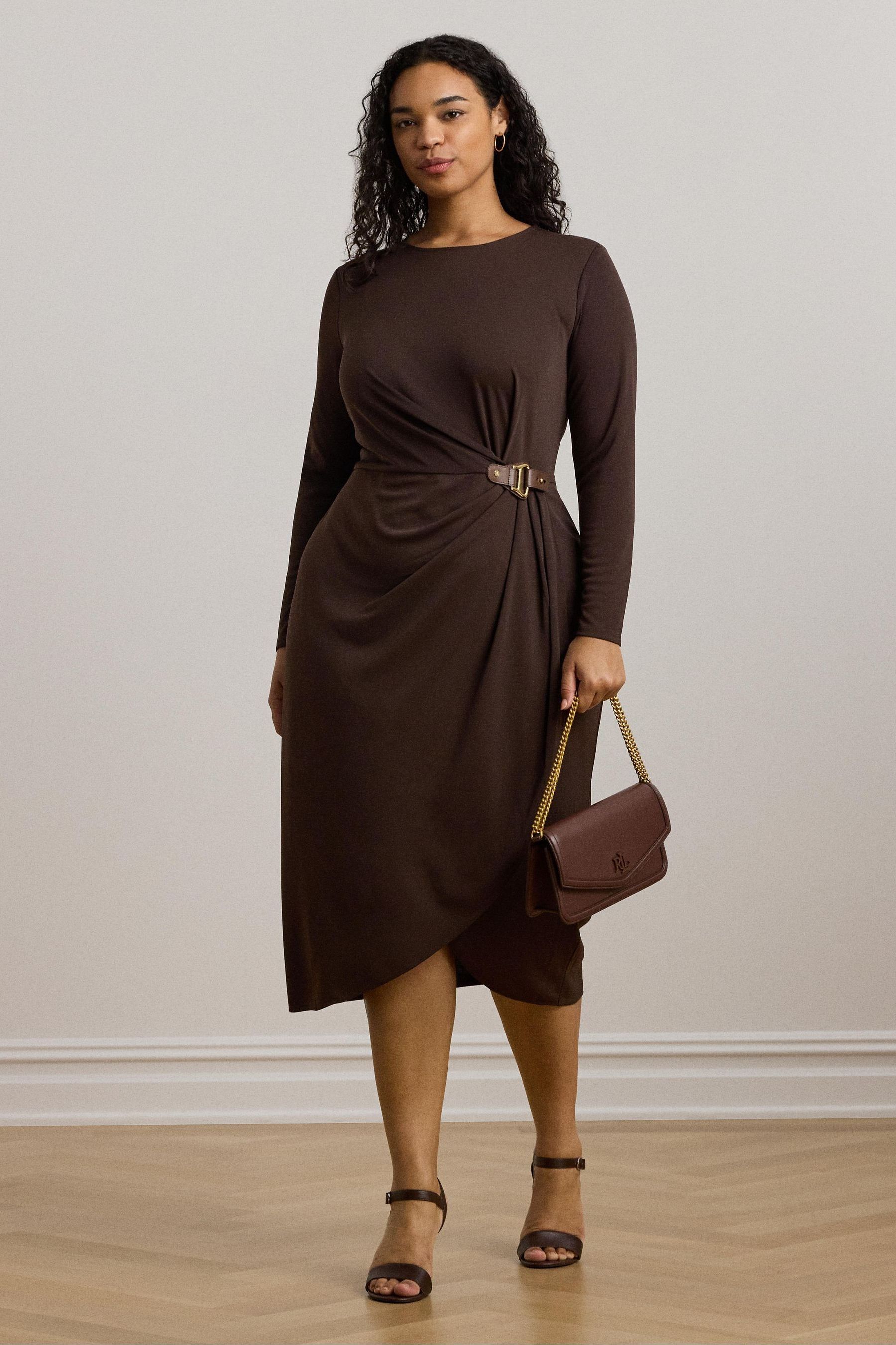 Buy Lauren Ralph Lauren 100 Cotton Curve Buckle Trim Stretch Jersey Dress from the Next UK online shop