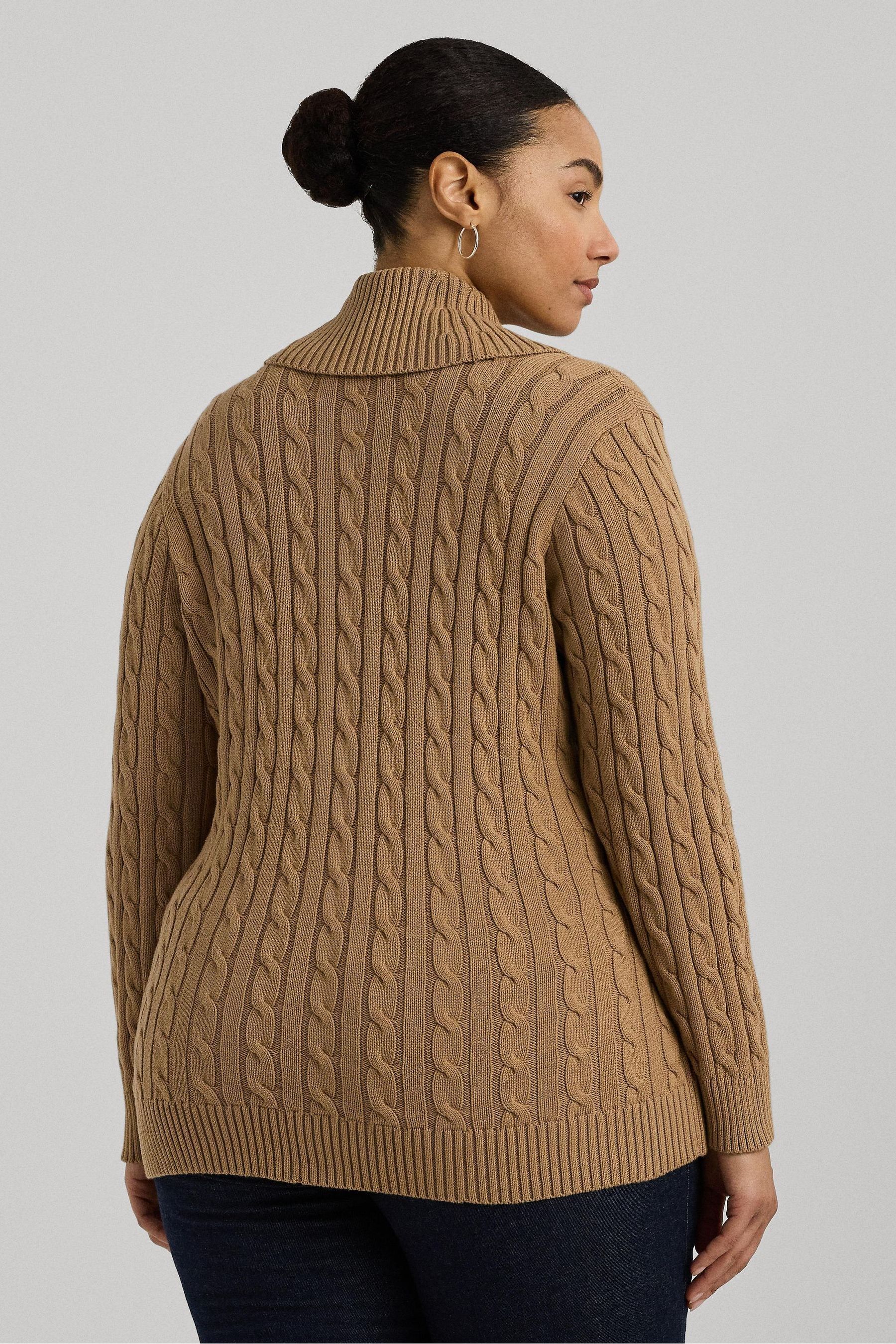 Buy Lauren Ralph Lauren Curve Buckled 100 Cotton Brown Sweater Next Ukraine