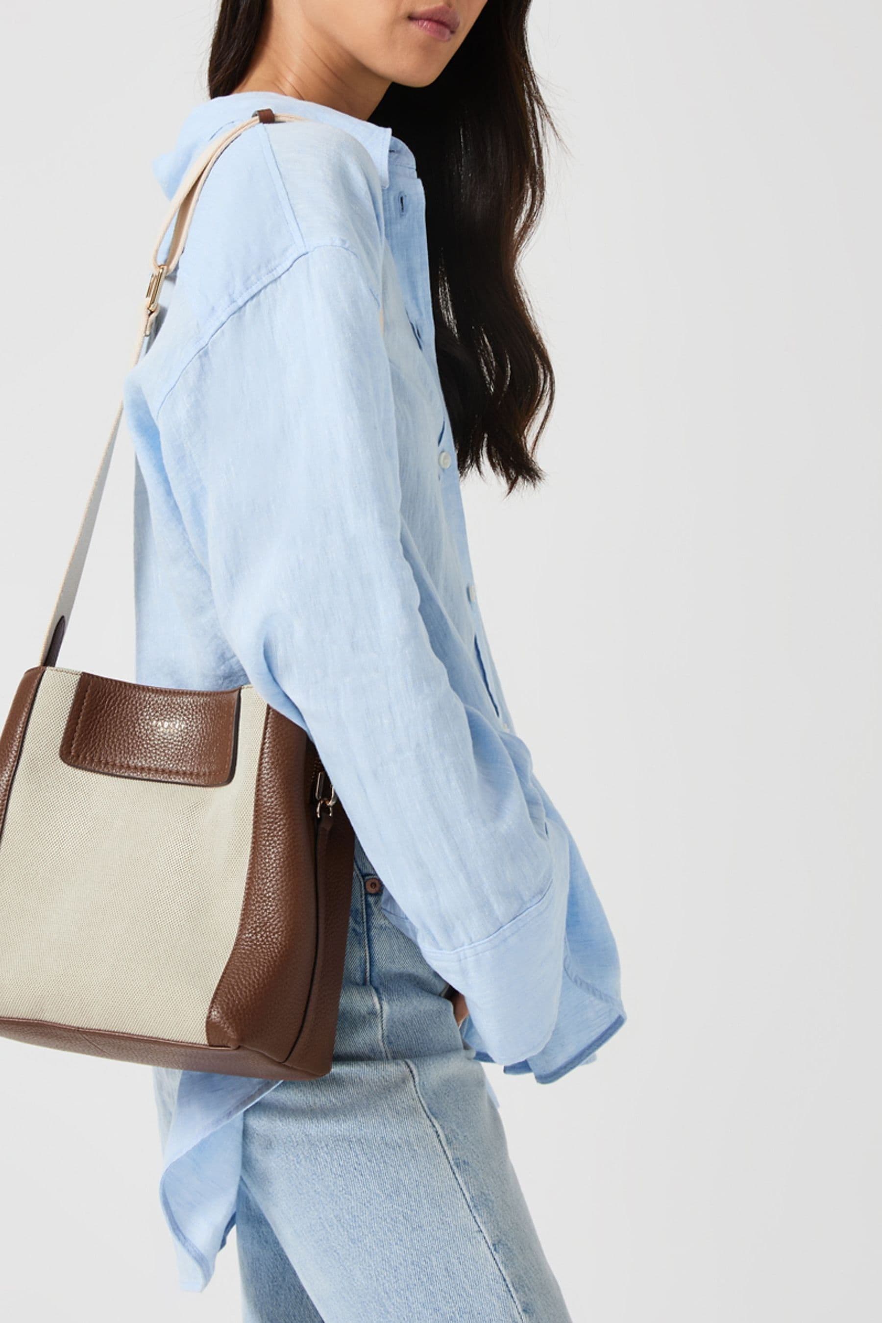 Radley Dukes Place Leather and Canvas Bag Brown