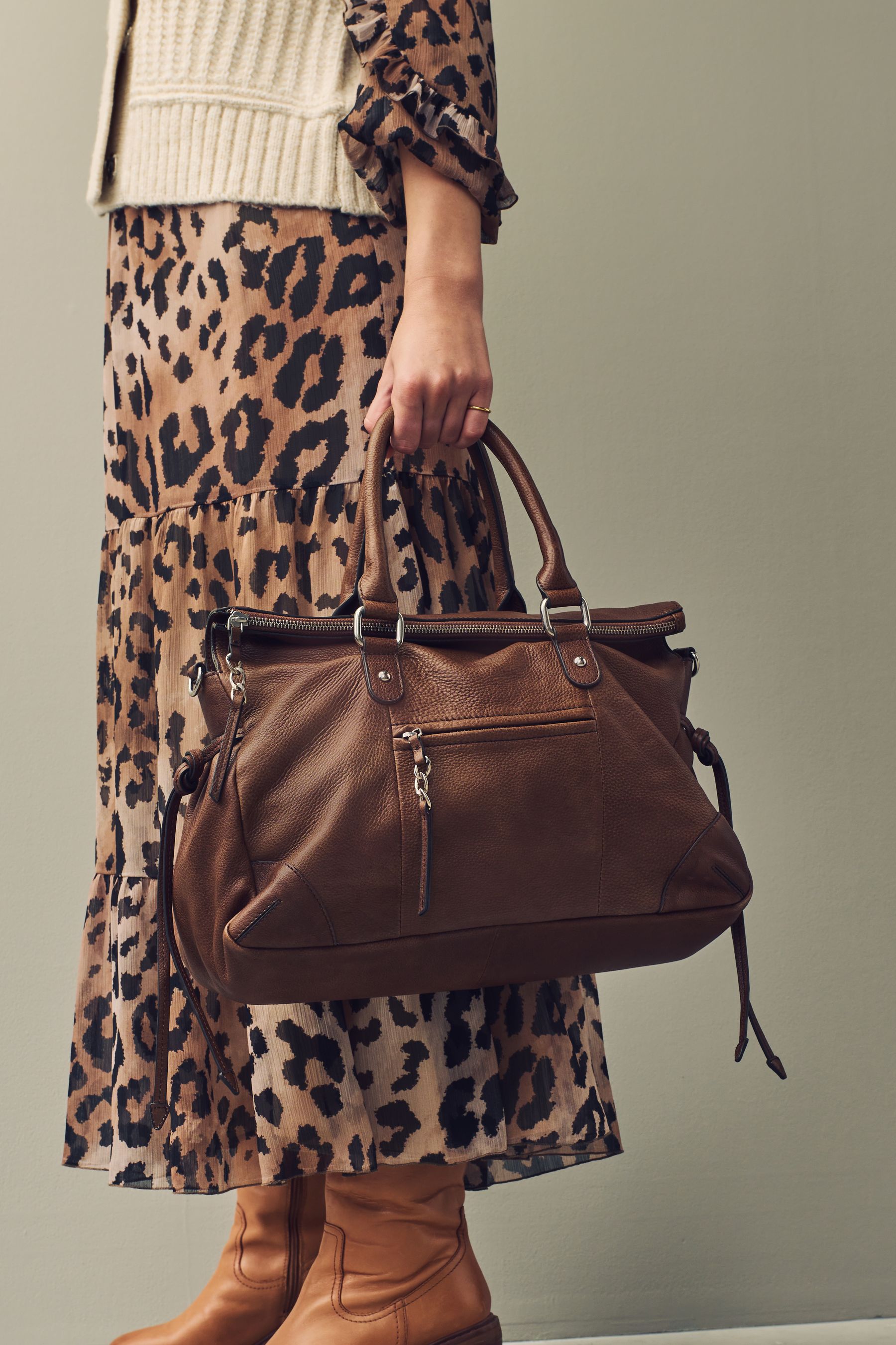 Buy Tan Brown Leather Washed Grab Bag from the Next UK online shop