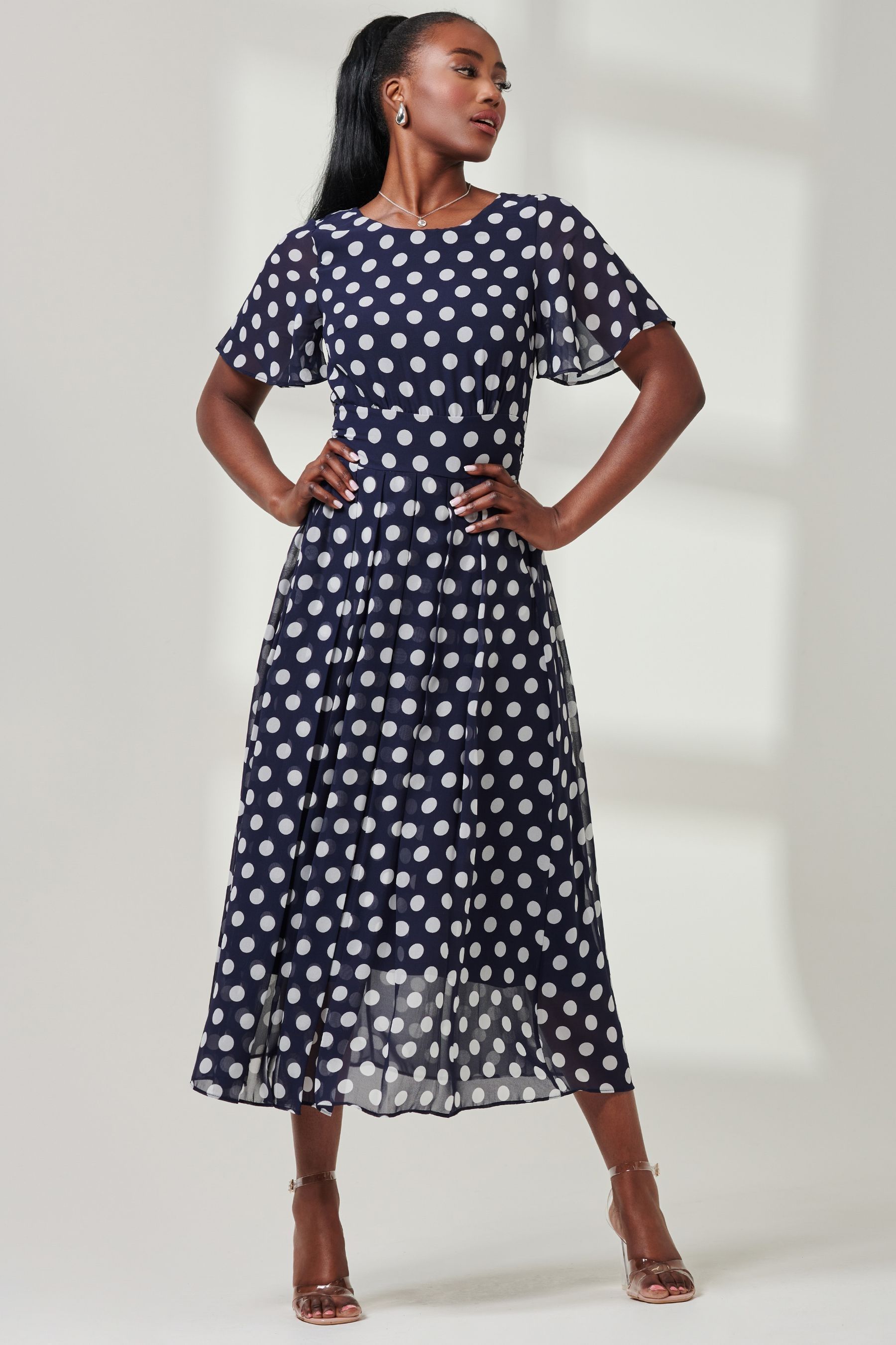 Spotted Midi Dress