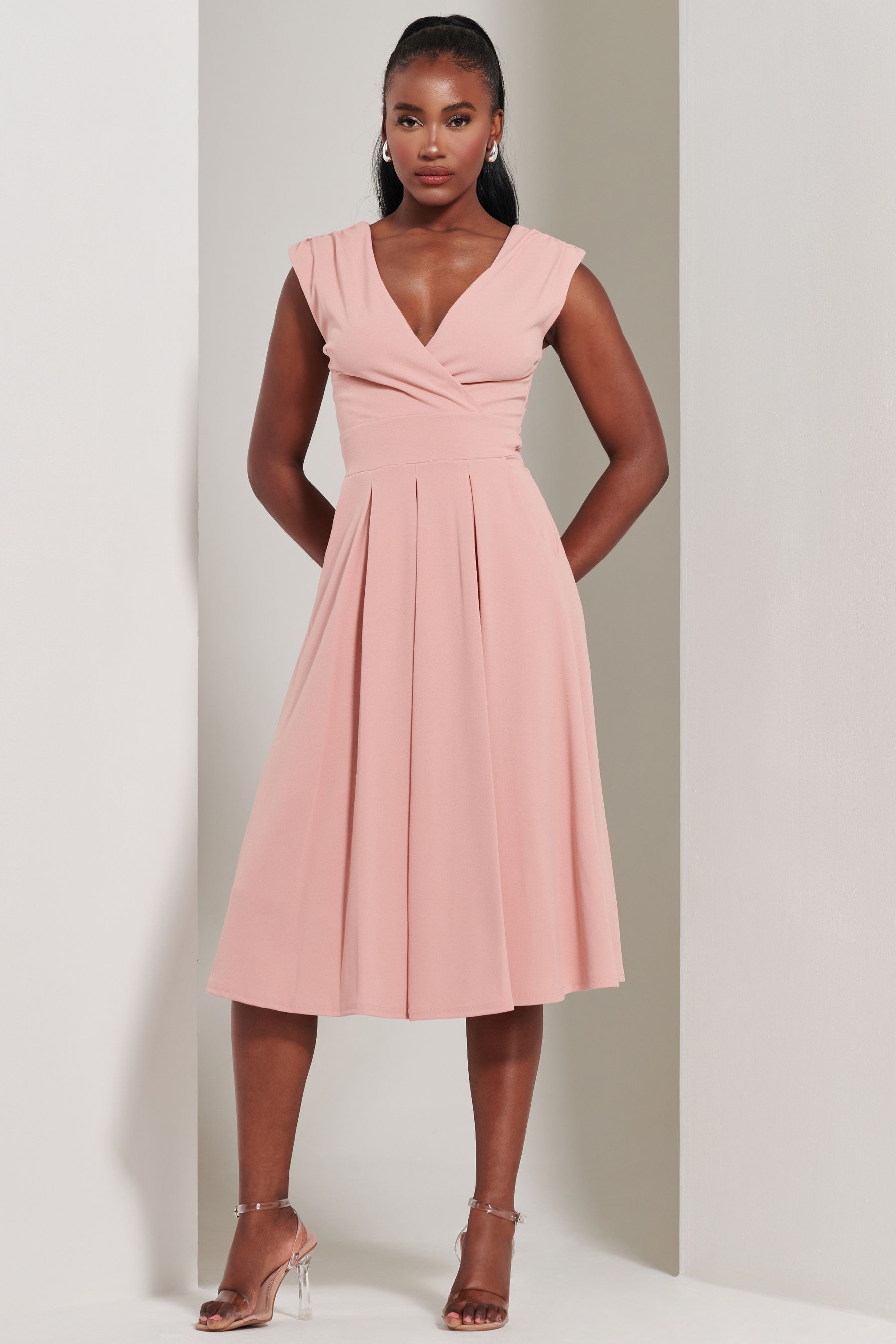 Pink scuba dress hot sale