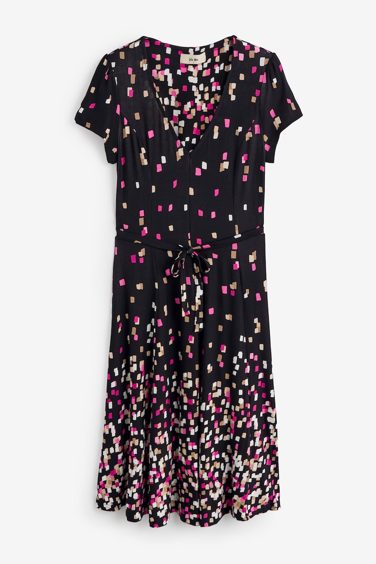 Jolie Moi Black Abstract Print Jersey Midi Dress - Image 7 of 7