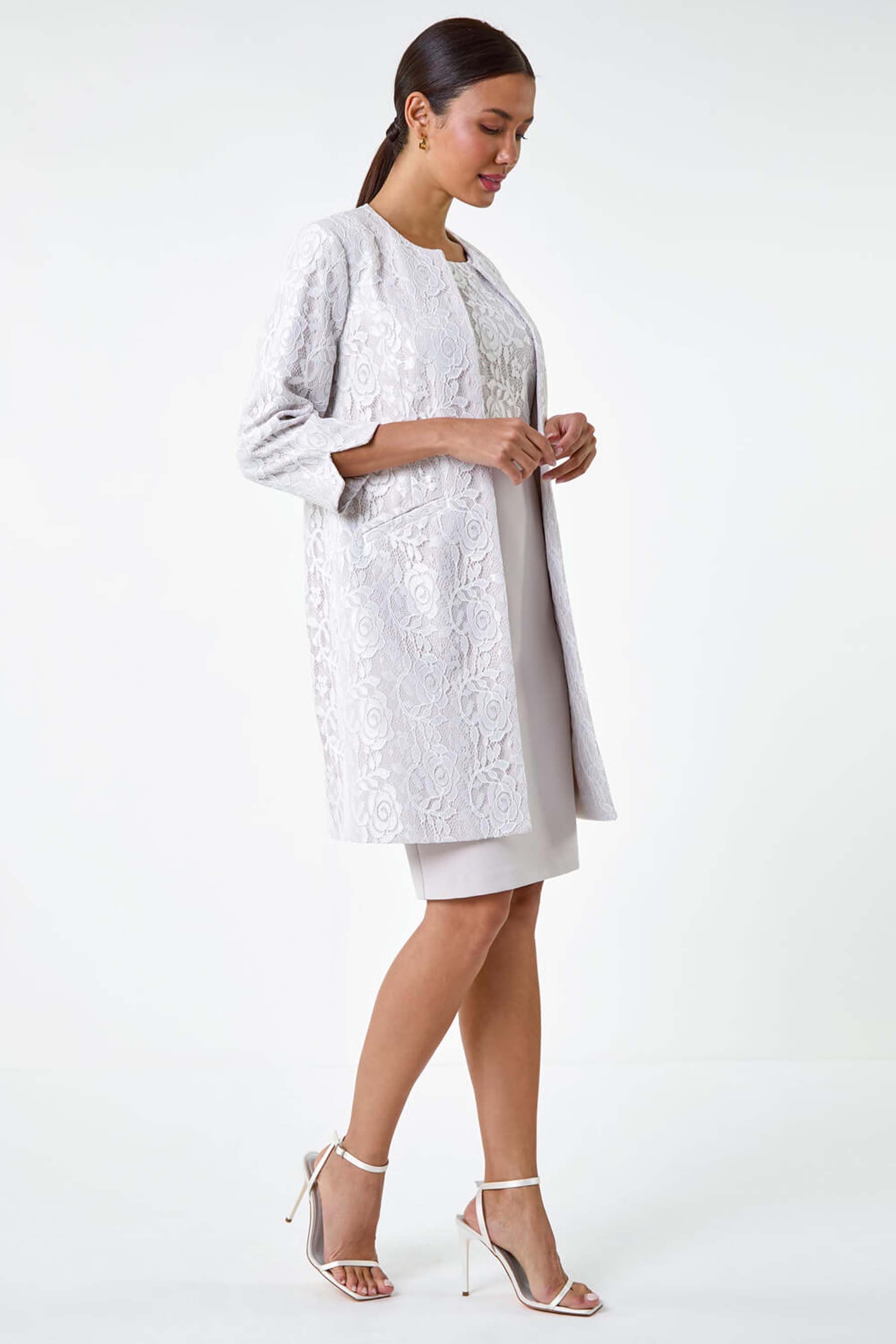 Buy Roman White Lace Longline Formal Jacket from the Next UK online shop