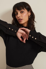 Phase Eight Black Ella Woven Sleeve Jumper - Image 4 of 7