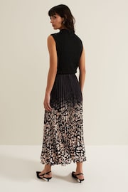 Phase Eight Natural Elmina Geo Pleated Midi Skirt - Image 2 of 7