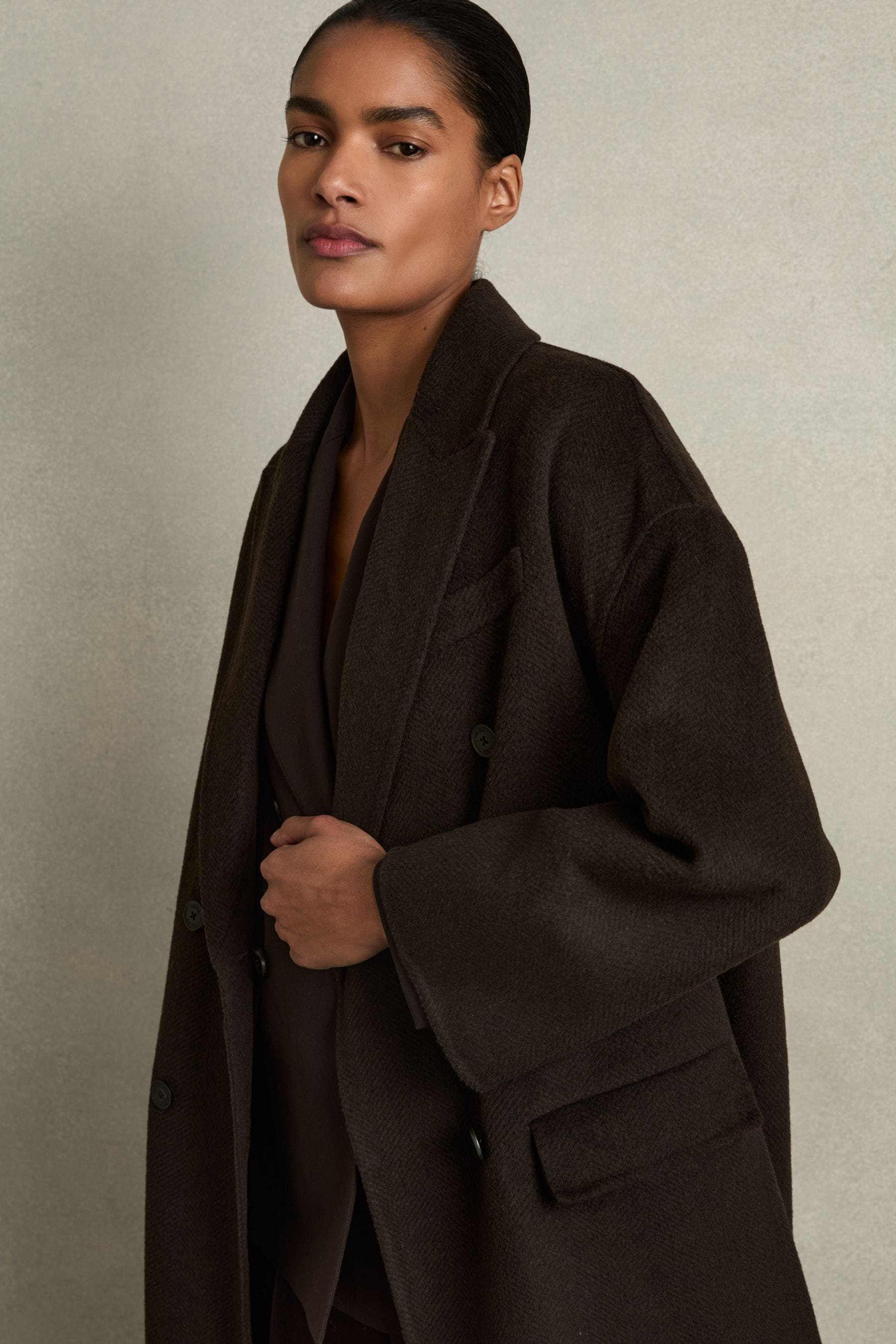 Buy Reiss Lara Wool Blend Herringbone Twill Coat Next Ukraine