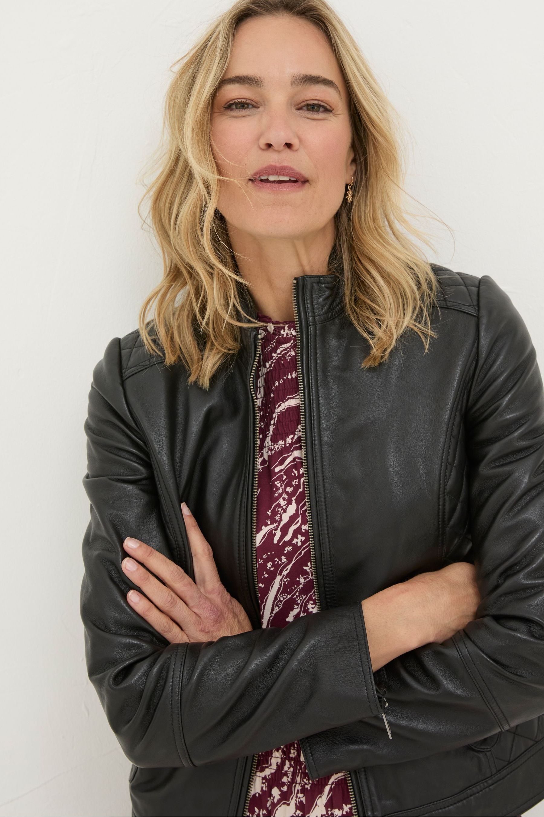 Women's quilted leather jacket cheap