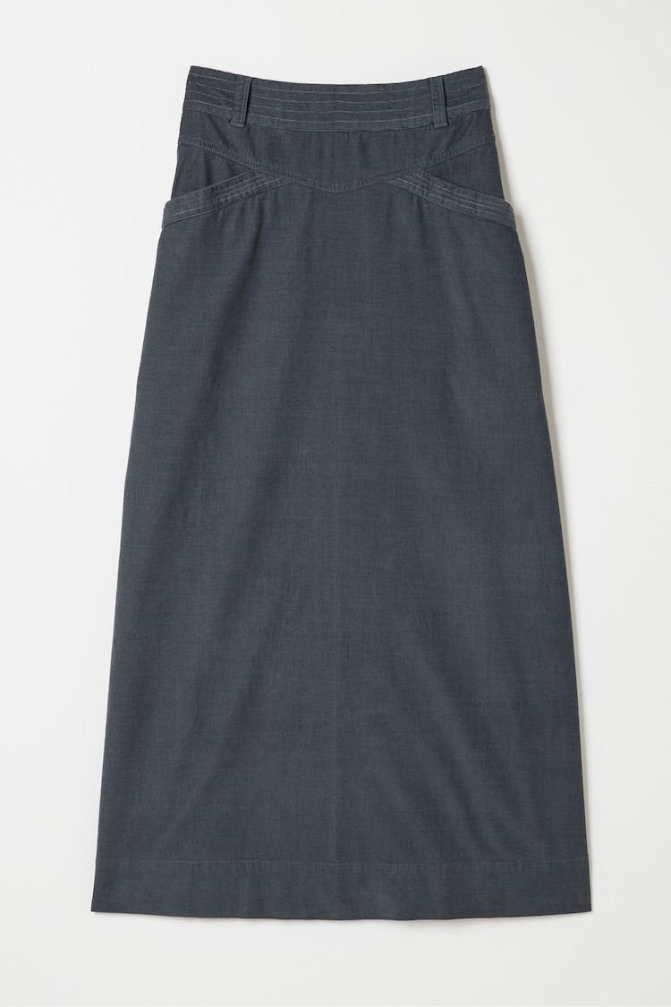 FatFace Leigh Grey Cord Midi Skirt - Image 5 of 5