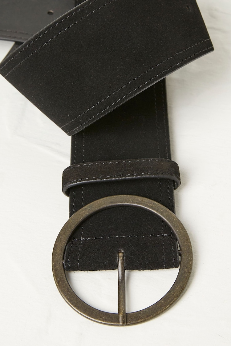 FatFace Black Soft Wide Waist Belt - Image 3 of 3