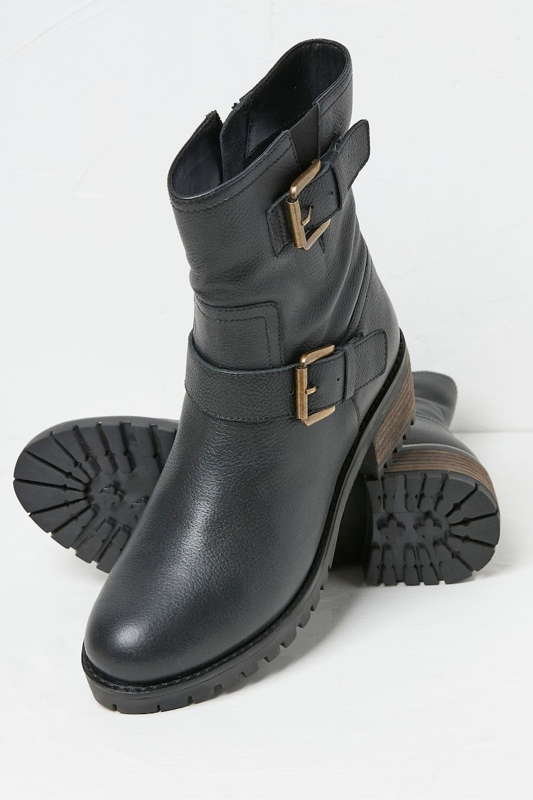 FatFace Liberty Black Biker Boots - Image 2 of 3