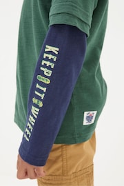 FatFace Green Skate Layered T-Shirt - Image 4 of 5