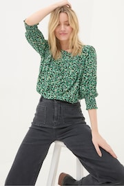 FatFace Shelley Emerald Green Floral Marks Blouse - Image 1 of 5