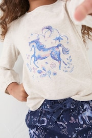 FatFace Navy Blue Unicorn Pyjama Set - Image 4 of 6