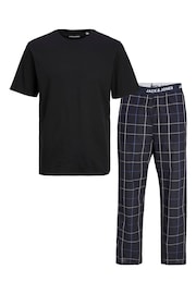 JACK & JONES Black Short Sleeve 100% Cotton Pyjamas Set - Image 1 of 3