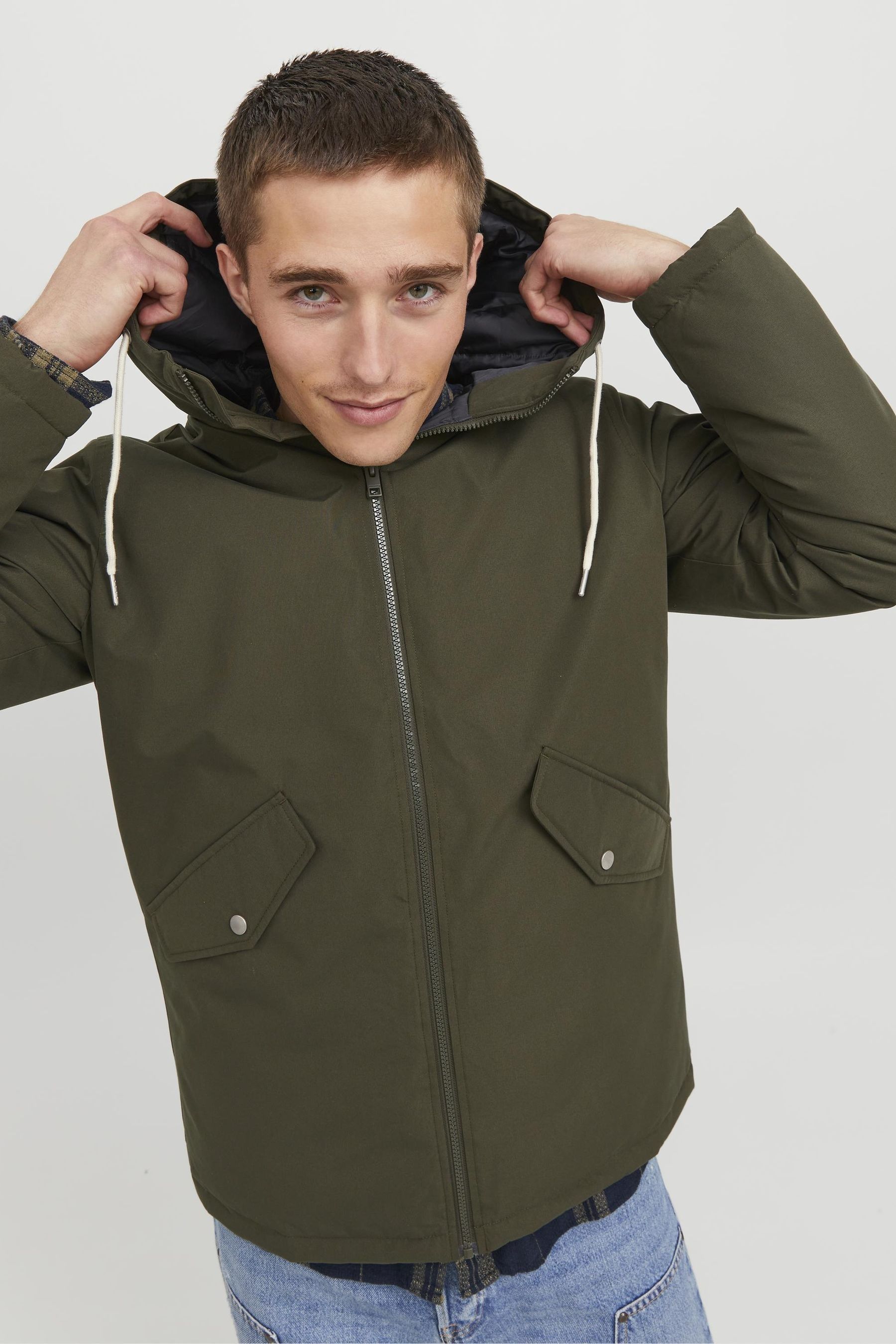 Jack jones green parka outlet